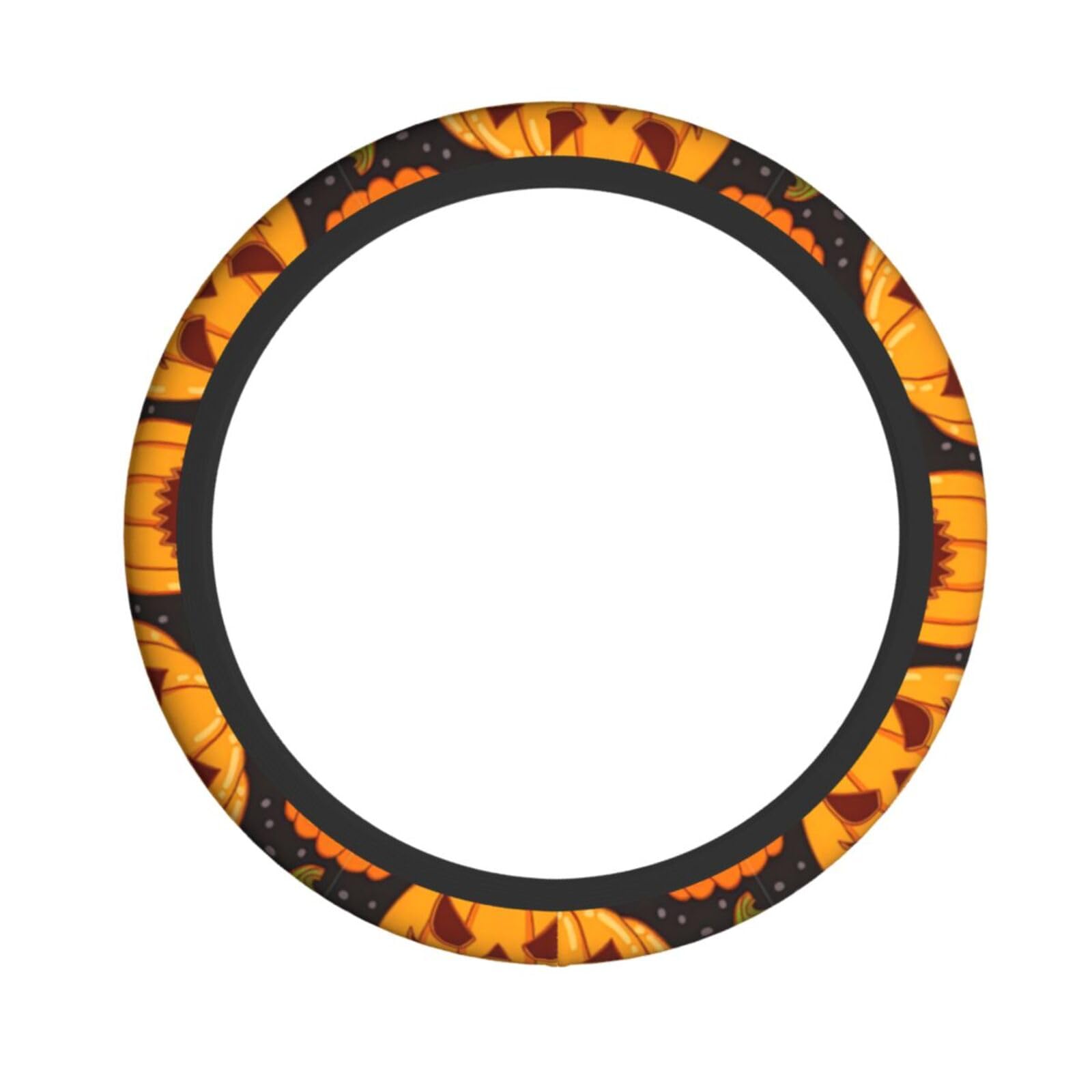 Lenkradbezug mit Halloween-Kürbis-Muster, elastisch, dehnbar, Lenkradzubehör, passend für Auto, LKW, SUV Lenkradbezug mit Halloween-Kürbis-Muster, elastisch, dehnbar, Lenkradzubehör, passend für Auto, LKW, SUV von XULLZH