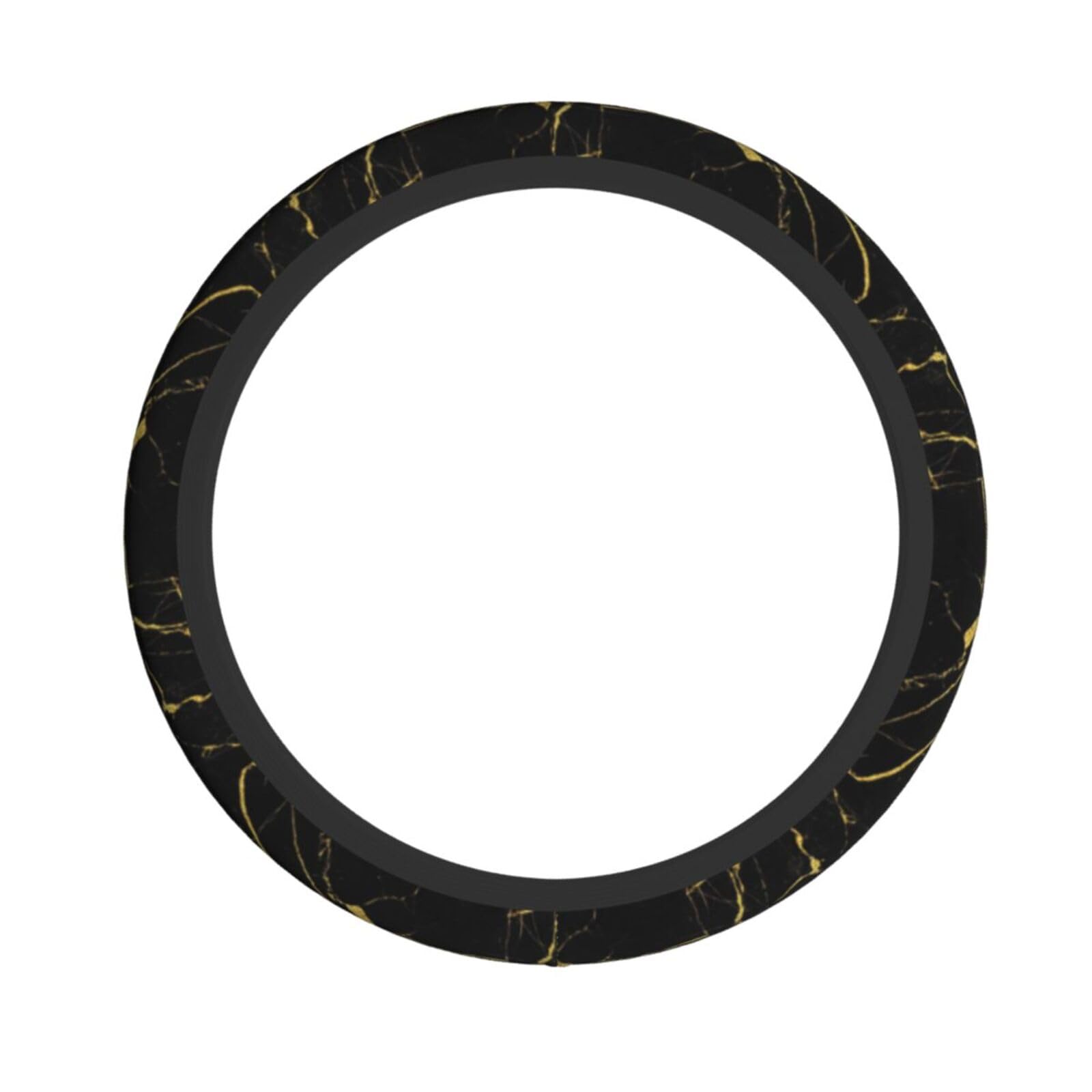 Lenkradbezug mit goldfarbenem und schwarzem Tapetendruck, elastisch, dehnbar, Lenkradzubehör, passend für Auto, LKW, SUV Lenkradbezug mit goldfarbenem und schwarzem Tapetendruck, elastisch, dehnbar, Lenkradzubehör, passend für Auto, LKW, SUV von XULLZH