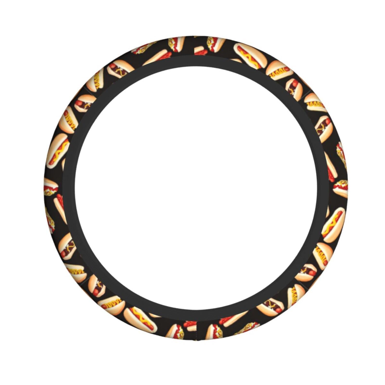 Lustiges Essen Hot Dogs Druck Elastische Stretch Lenkradabdeckung Lenkradzubehör Passend für Auto, LKW, SUV Lustiges Essen Hot Dogs Druck Elastische Stretch Lenkradabdeckung Lenkradzubehör Passend für Auto, LKW, SUV von XULLZH