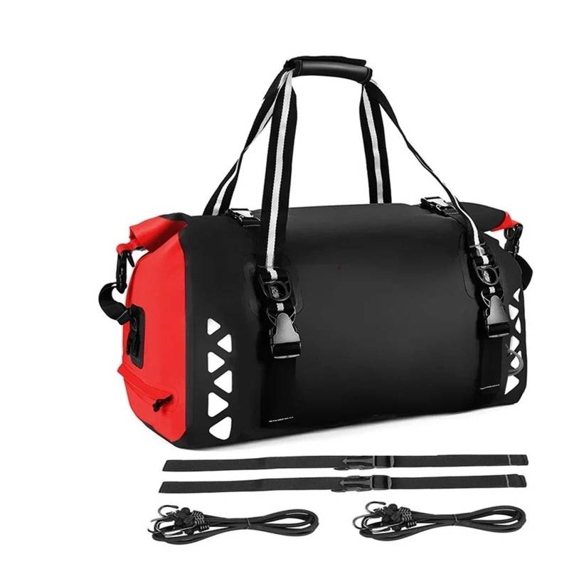 Motorradtasche Gepäcktaschen Universal Für Can-Am Für Maverick Für X3 Max Turbo R 2017 2018 2019 2020 Lagerung Tasche ATV UTV Schwarz Hinten Lager Taschen Wasserdicht Motorrad Hecktasche(50L Red) von XVGUOYAN