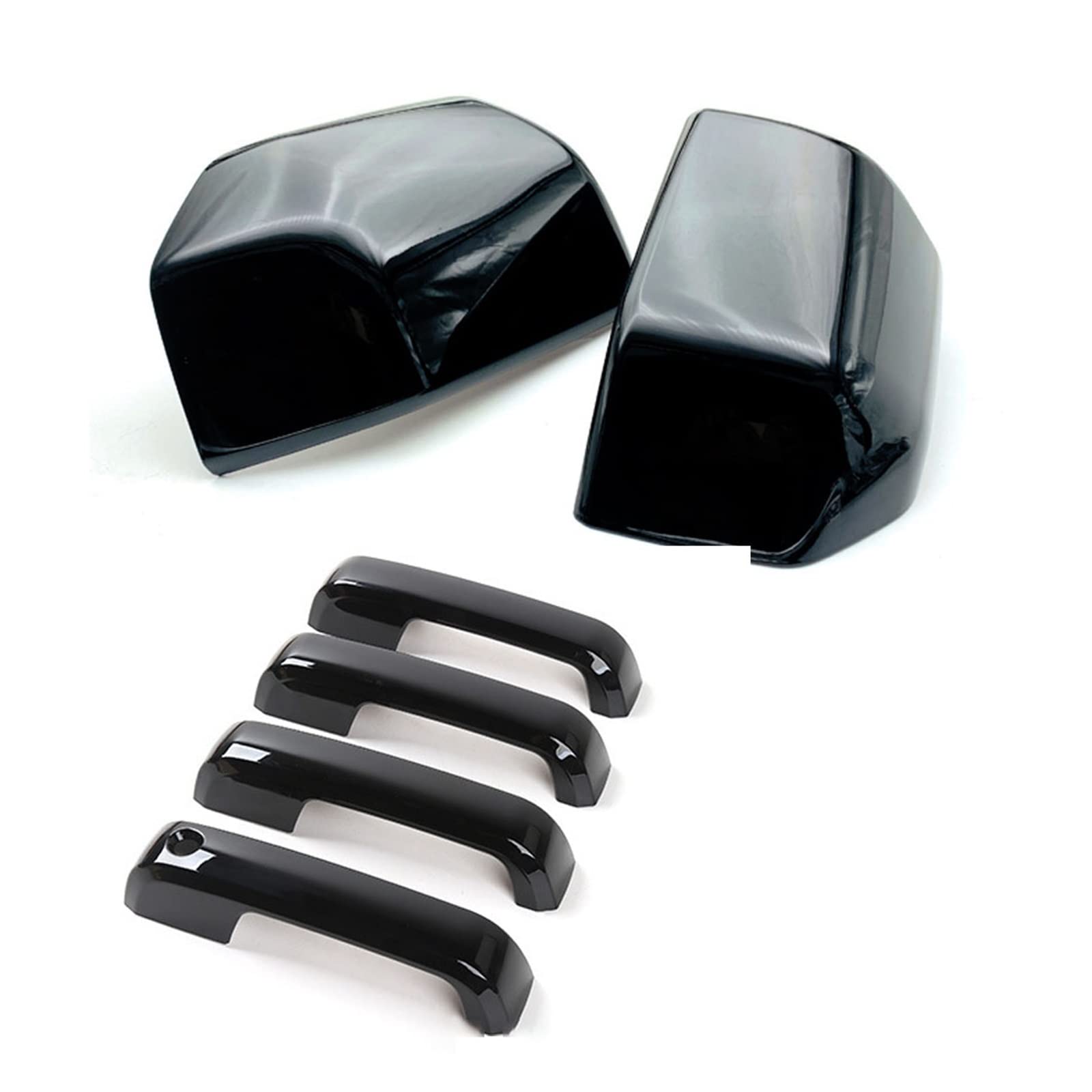 Spiegelkappen Für Ford Für F150 2015-2020 Für Raptor Rückspiegel + Türgriff Abdeckung Flügel Kappe Auto Rückansicht Fall Trim Rückspiegelkappe(Gloss Black) von XVGUOYAN