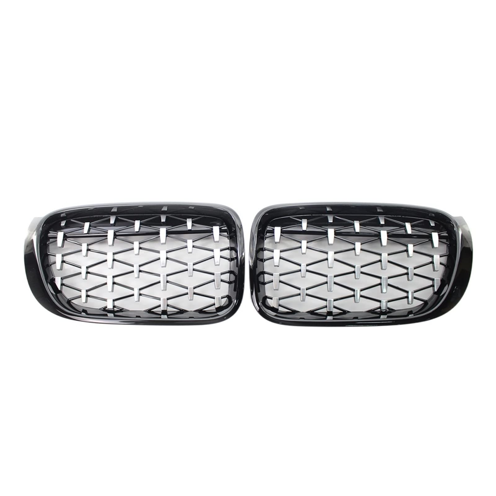 1 Paar Nierengrillgitter vorne, Nieren-Diamant-Meteor-Auto-Stil, Zubehör, kompatibel für BMW F25 F26 X3 X4 2014–2017(Half Chrome) von XWBTRQLK