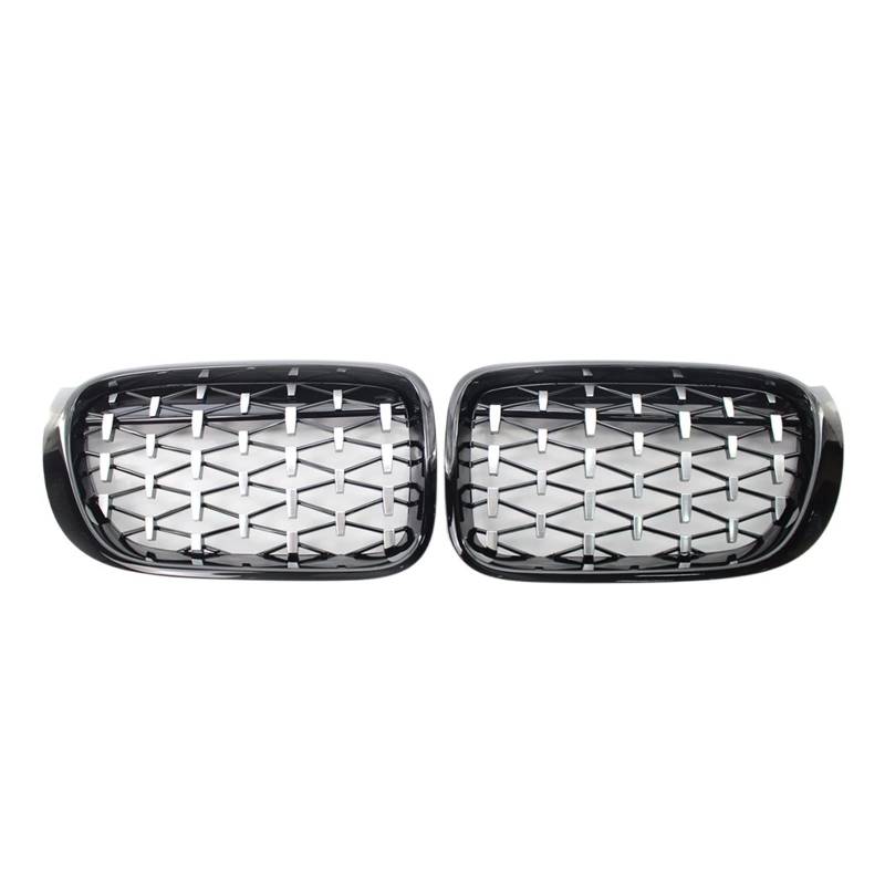 1 Paar Nierengrillgitter vorne, Nieren-Diamant-Meteor-Auto-Stil, Zubehör, kompatibel für BMW F25 F26 X3 X4 2014–2017(Half Chrome) von XWBTRQLK
