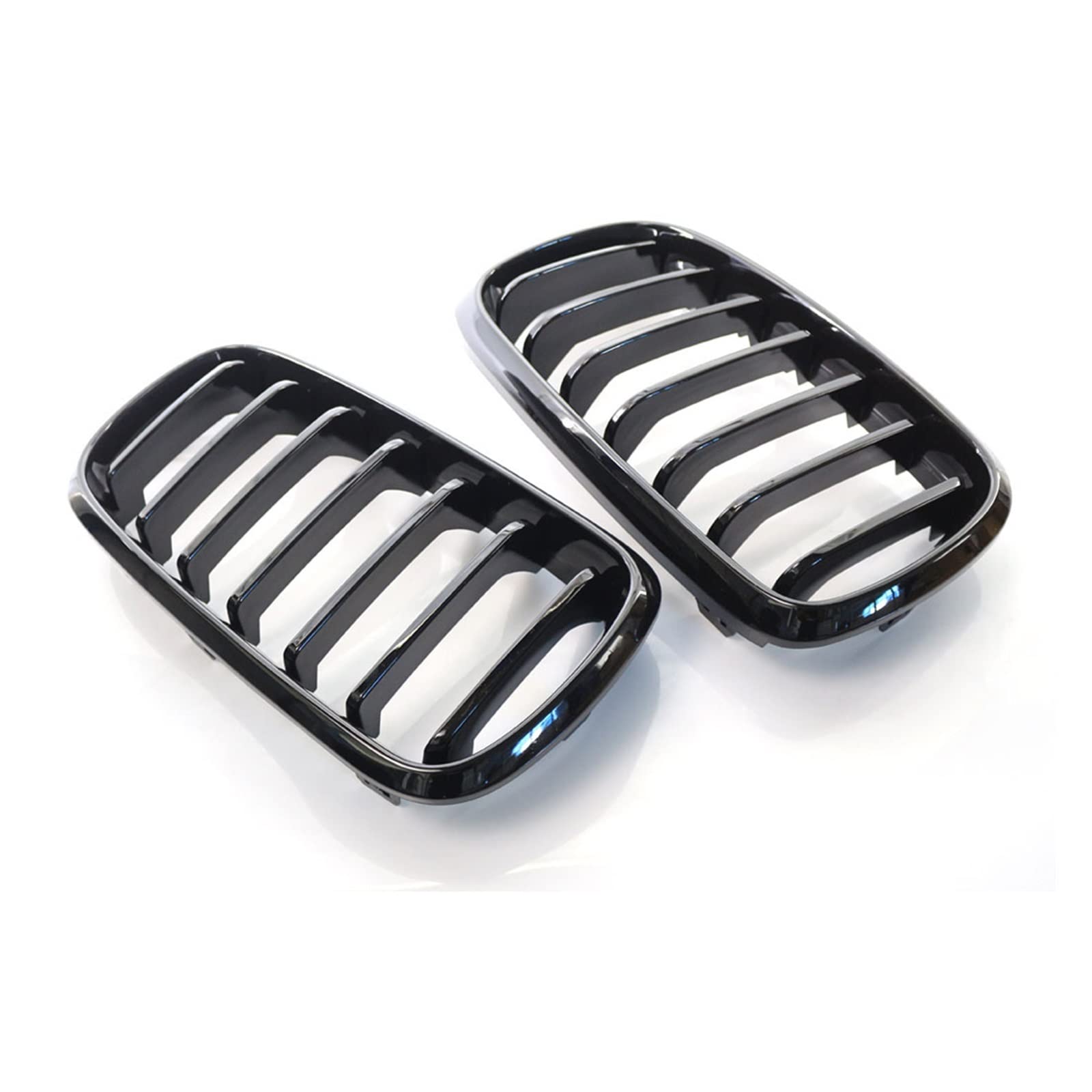 1 Paar glänzend schwarze Nierengitter für die vordere Stoßstange, einzelne Lamellen, kompatibel mit BMW F15 F16 X5 X6 F85 F86 X5M X6M 2014–2018, Renngitter 1 Paar glänzend schwarze Nierengitter für die vordere Stoßstange, einzelne Lamellen, kompatibel mit BMW F15 F16 X5 X6 F85 F86 X5M X6M 2014–2018, Renngitter von XWBTRQLK