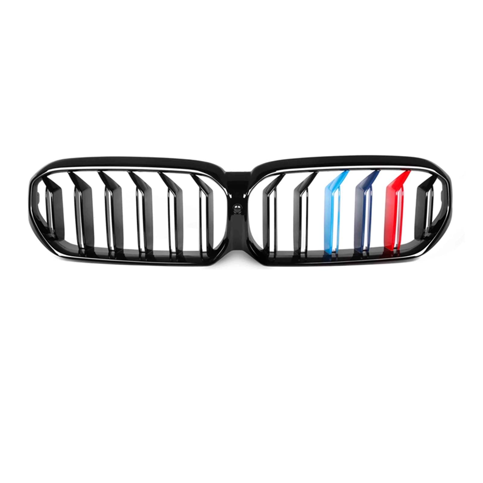 1 Satz schwarz glänzender Frontstoßstangen-Doppellinien-Kühlergrill, Renngrill, kompatibel mit BMW G32 GT 6er Gran Turismo Facelift 2021-? Ersatz(2 slat glossm) von XWBTRQLK