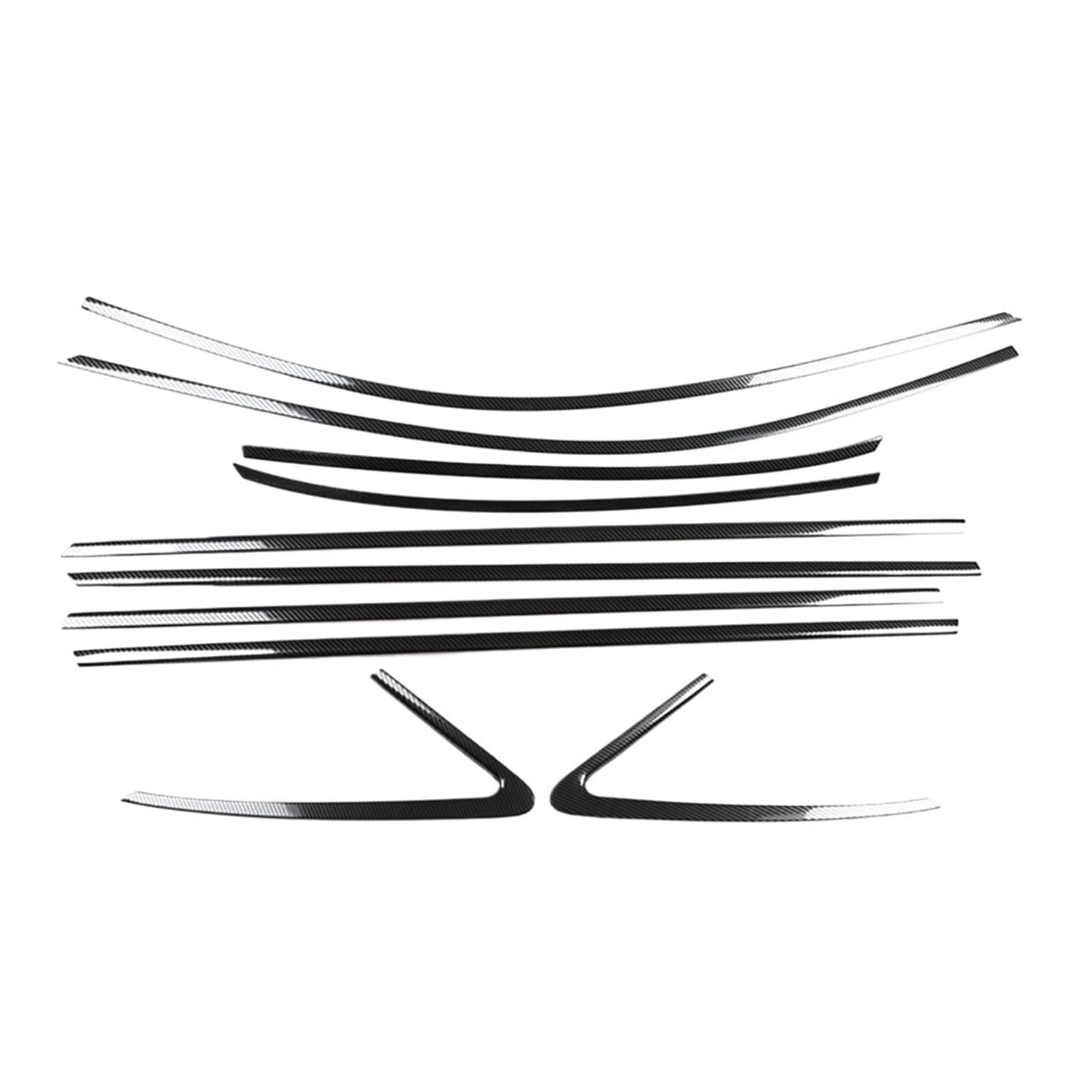 10 stücke Auto Außenfensterverkleidung Kompatibel Für Audi A3 S3 Limousine 2015-2020 Carbon Look Schatten Weatherstrip Dichtungsstreifen Dekoraufkleber(Carbon Fiber Look) von XWBTRQLK