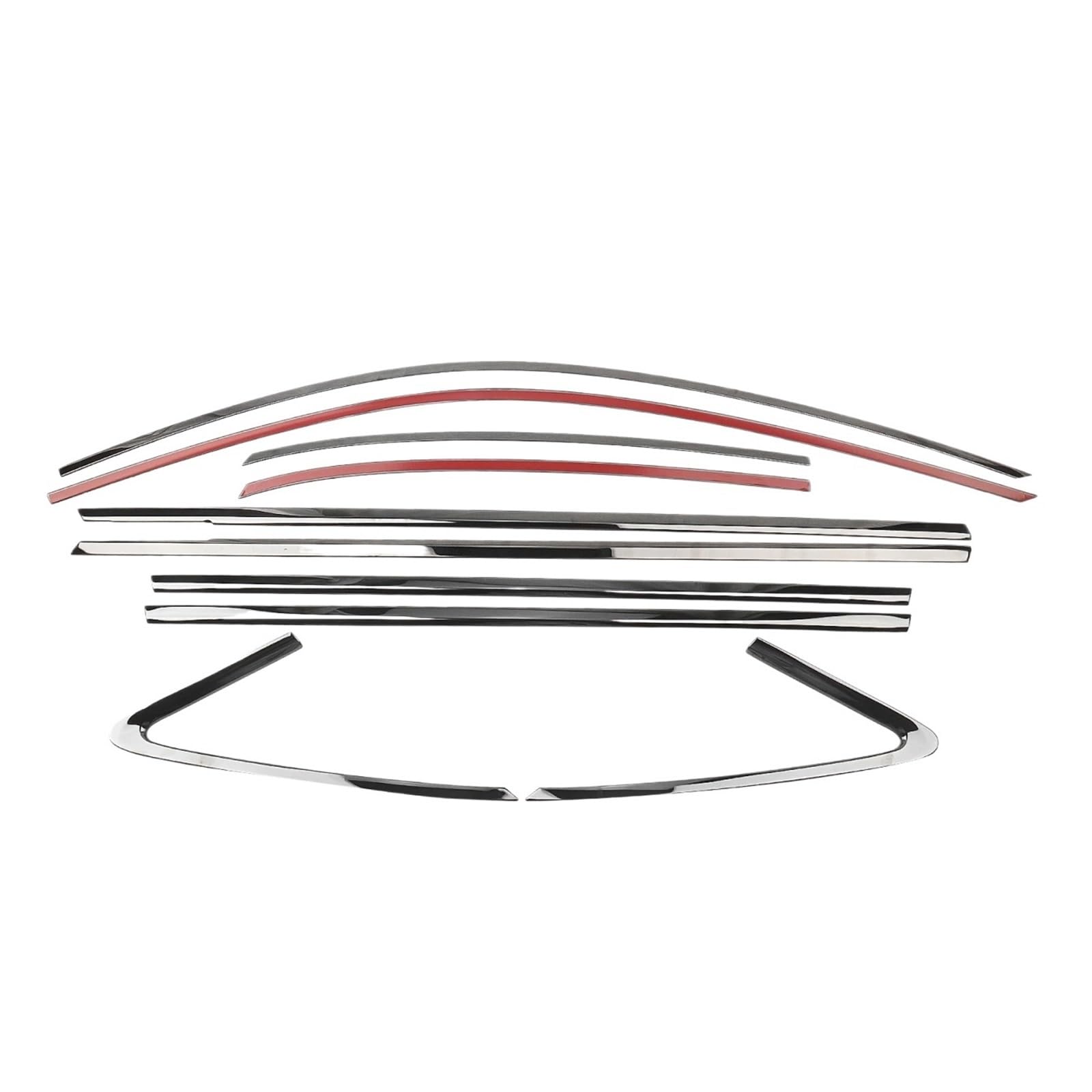 10 stücke Auto Außenfensterverkleidung Kompatibel Für Audi A3 S3 Limousine 2015-2020 Carbon Look Schatten Weatherstrip Dichtungsstreifen Dekoraufkleber(Titanium Black) von XWBTRQLK