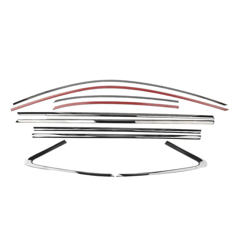10 stücke Auto Außenfensterverkleidung Kompatibel Für Audi A3 S3 Limousine 2015-2020 Carbon Look Schatten Weatherstrip Dichtungsstreifen Dekoraufkleber(Titanium Black) von XWBTRQLK