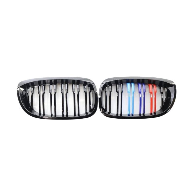 2 Stück Kühlergrill mit Doppellamellen, brillantschwarz, Stoßstangen-Nierengrill, 51137064318, 51137064317, kompatibel mit BMW 3er-Serie E46, 2-türig, 03–05, MStyle von XWBTRQLK