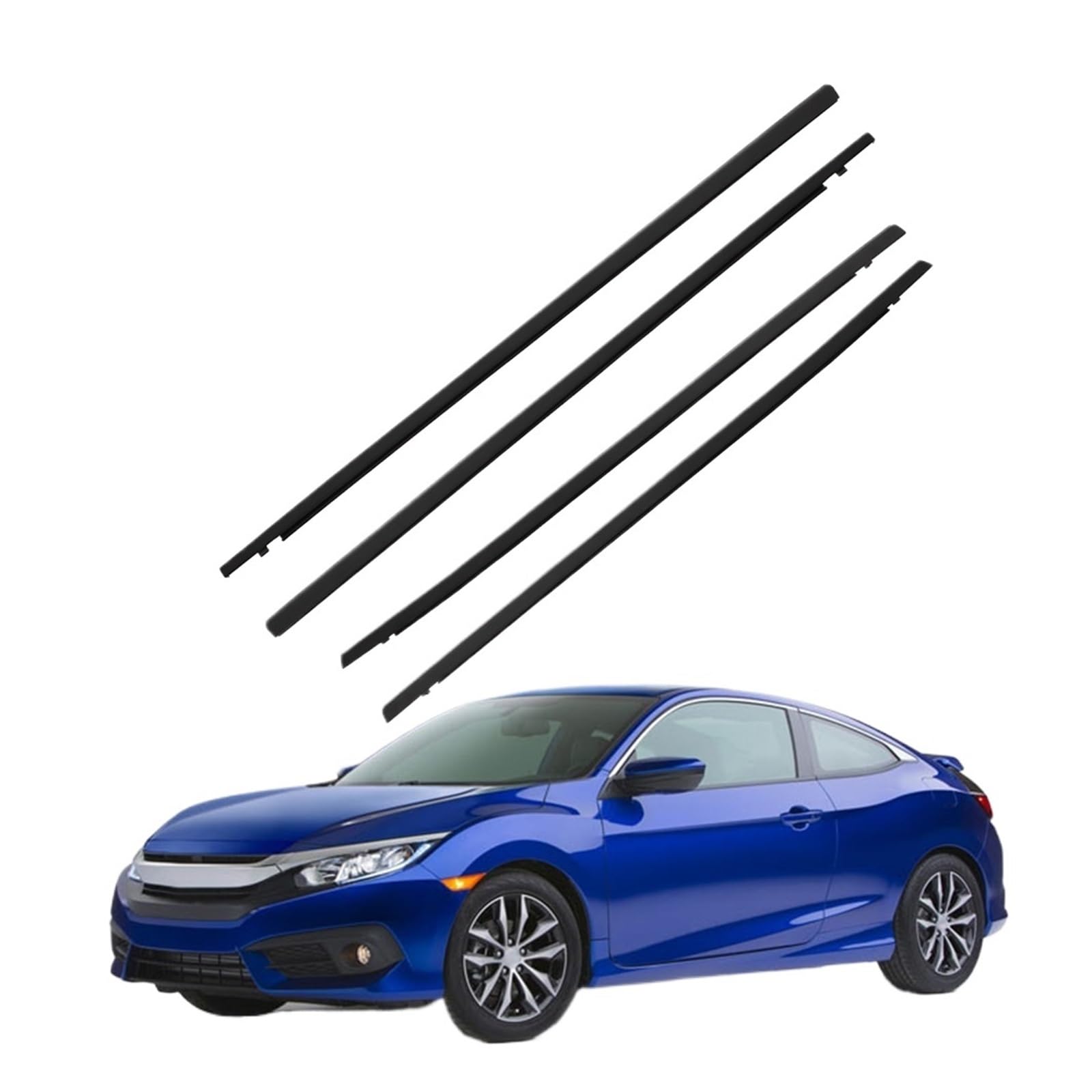 4 stücke Auto Fenster Moulding Trim Weatherstrip Dichtung Gürtel Set Kompatibel Für Honda Civic 2006-2011 2012-2015 2016-2021 gläser Dichtung Streifen(For 2012-2015) von XWBTRQLK