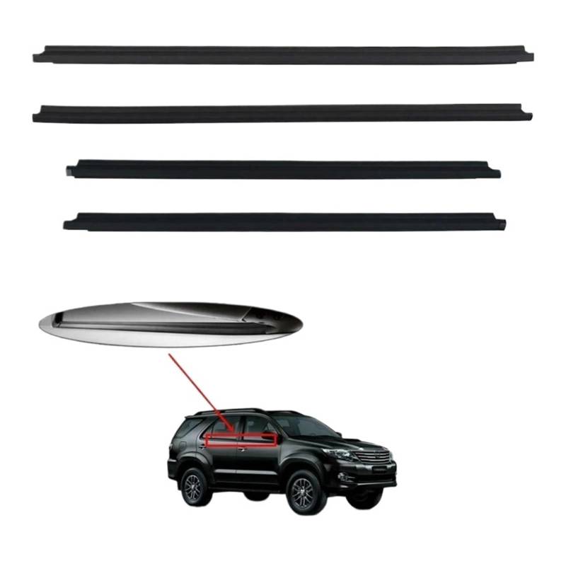 4 stücke Auto Tür Fenster Glas Wasserdichte Abdichtung Streifen Kompatibel Für Toyota Fortuner 2004-2015 von XWBTRQLK