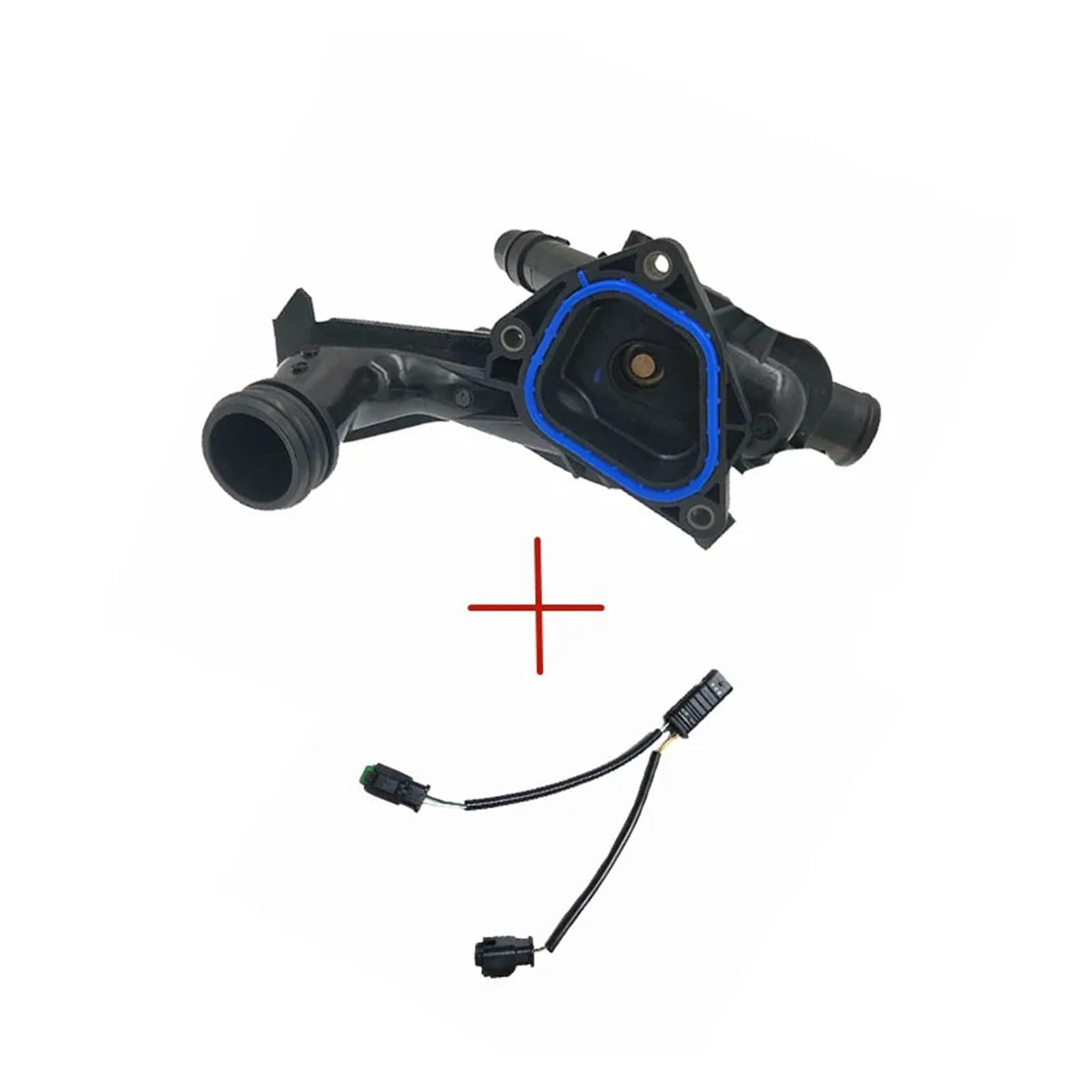 9808647080 Kühlsystem Pumpe Kühlmittel Thermostat Schlauch Kompatibel for Peugeot 207 308 1,6 T Citroen C4 L C4(B7) DS3/4/5/6 Heizung Thermostat(Thermostat and wire) von XWBTRQLK
