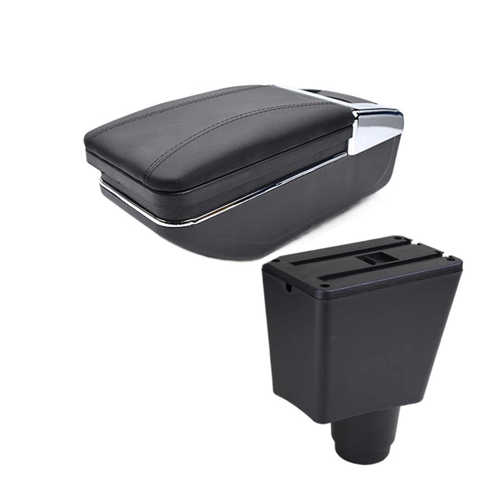 Armlehne Kissen Innen Mittelkonsole Aufbewahrungsbox Armlehne Auto-Styling Dekoration Zubehör Kompatibel for Renault Dacia Logan 2(Typ1 6H Black) von XWBTRQLK