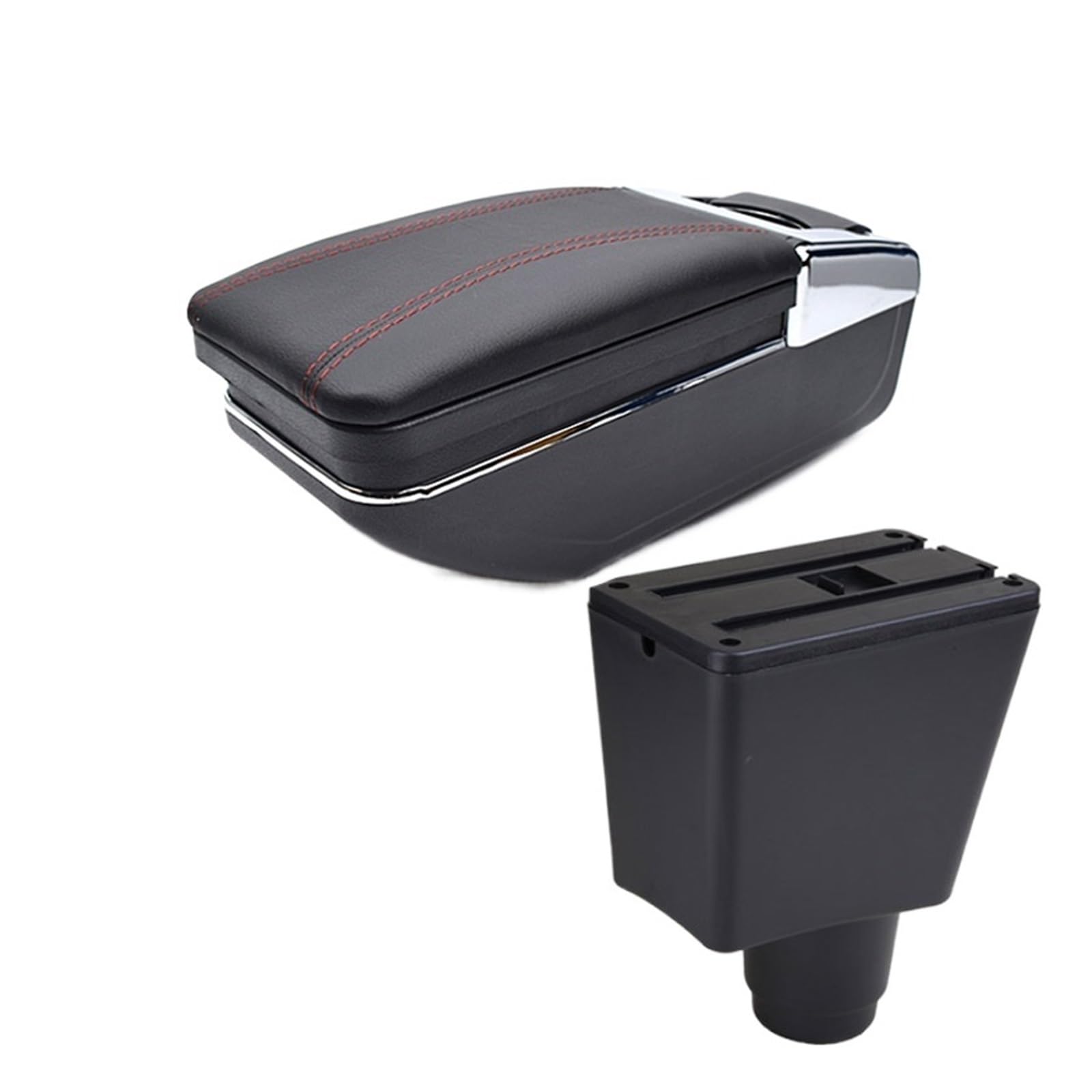 Armlehne Kissen Innen Mittelkonsole Aufbewahrungsbox Armlehne Auto-Styling Dekoration Zubehör Kompatibel for Renault Dacia Logan 2(Typ1 6H Red) von XWBTRQLK