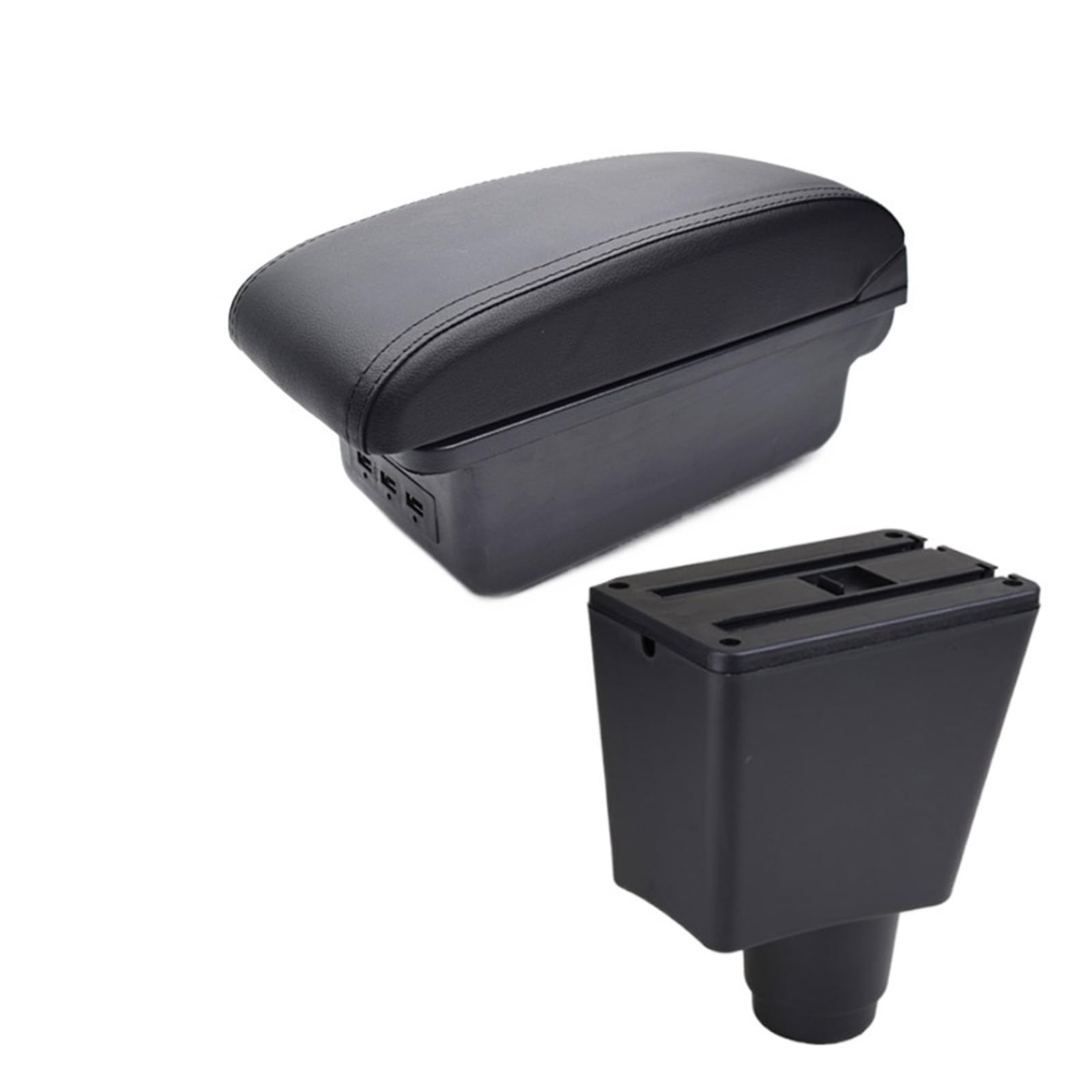 Armlehne Kissen Innen Mittelkonsole Aufbewahrungsbox Armlehne Auto-Styling Dekoration Zubehör Kompatibel for Renault Dacia Logan 2(Typ1 D Black) von XWBTRQLK