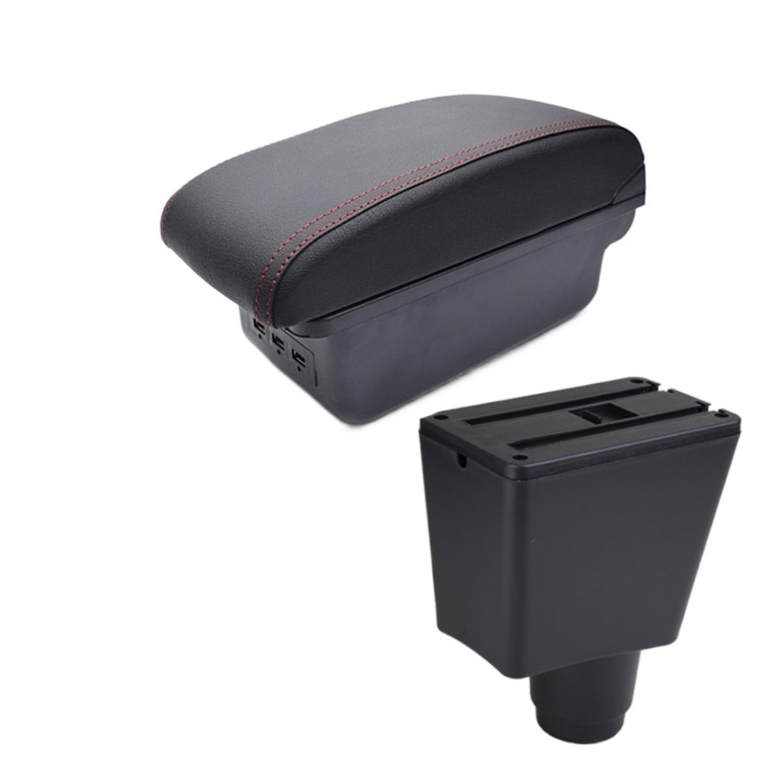Armlehne Kissen Innen Mittelkonsole Aufbewahrungsbox Armlehne Auto-Styling Dekoration Zubehör Kompatibel for Renault Dacia Logan 2(Typ1 D Red) von XWBTRQLK