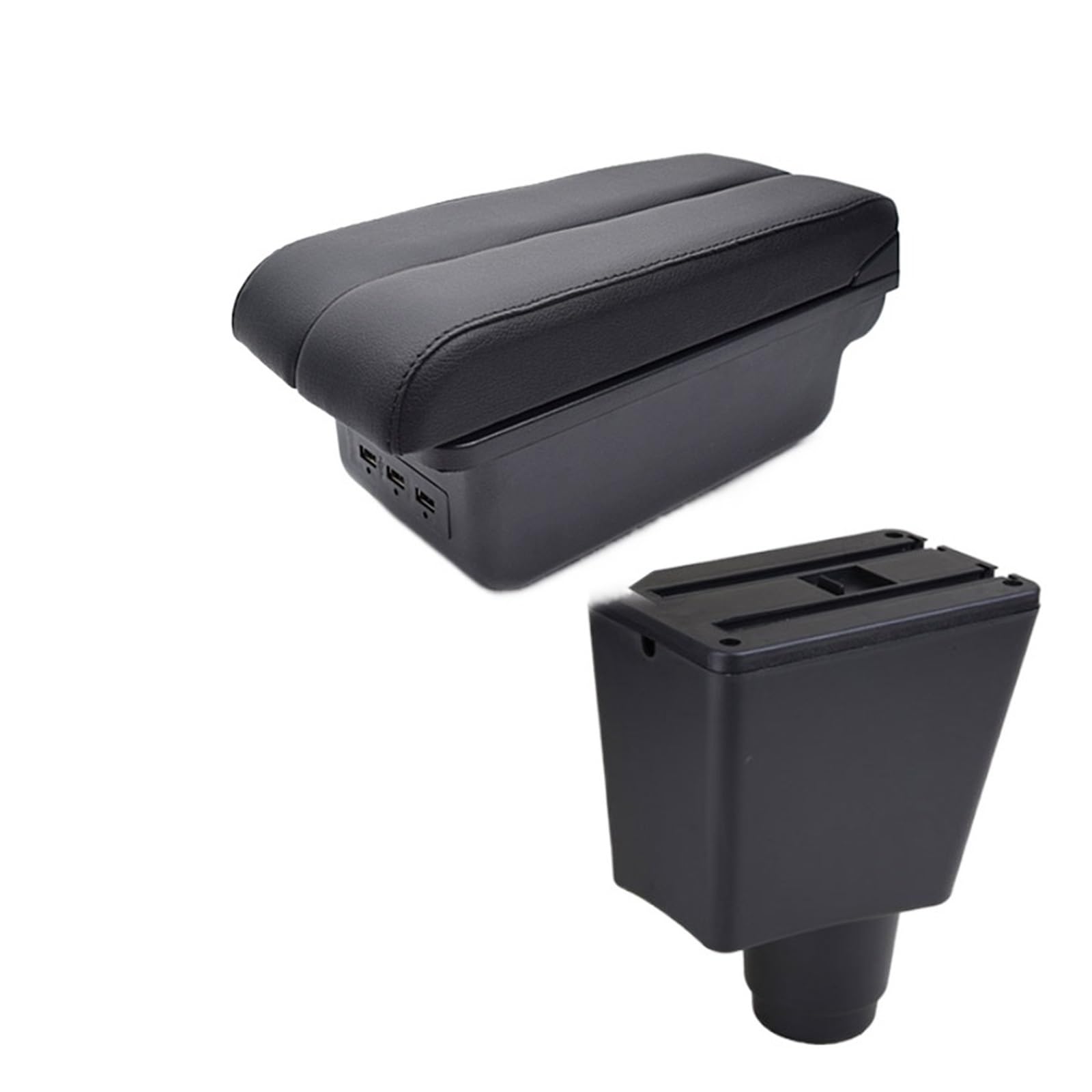 Armlehne Kissen Innen Mittelkonsole Aufbewahrungsbox Armlehne Auto-Styling Dekoration Zubehör Kompatibel for Renault Dacia Logan 2(Typ1 E Black) von XWBTRQLK