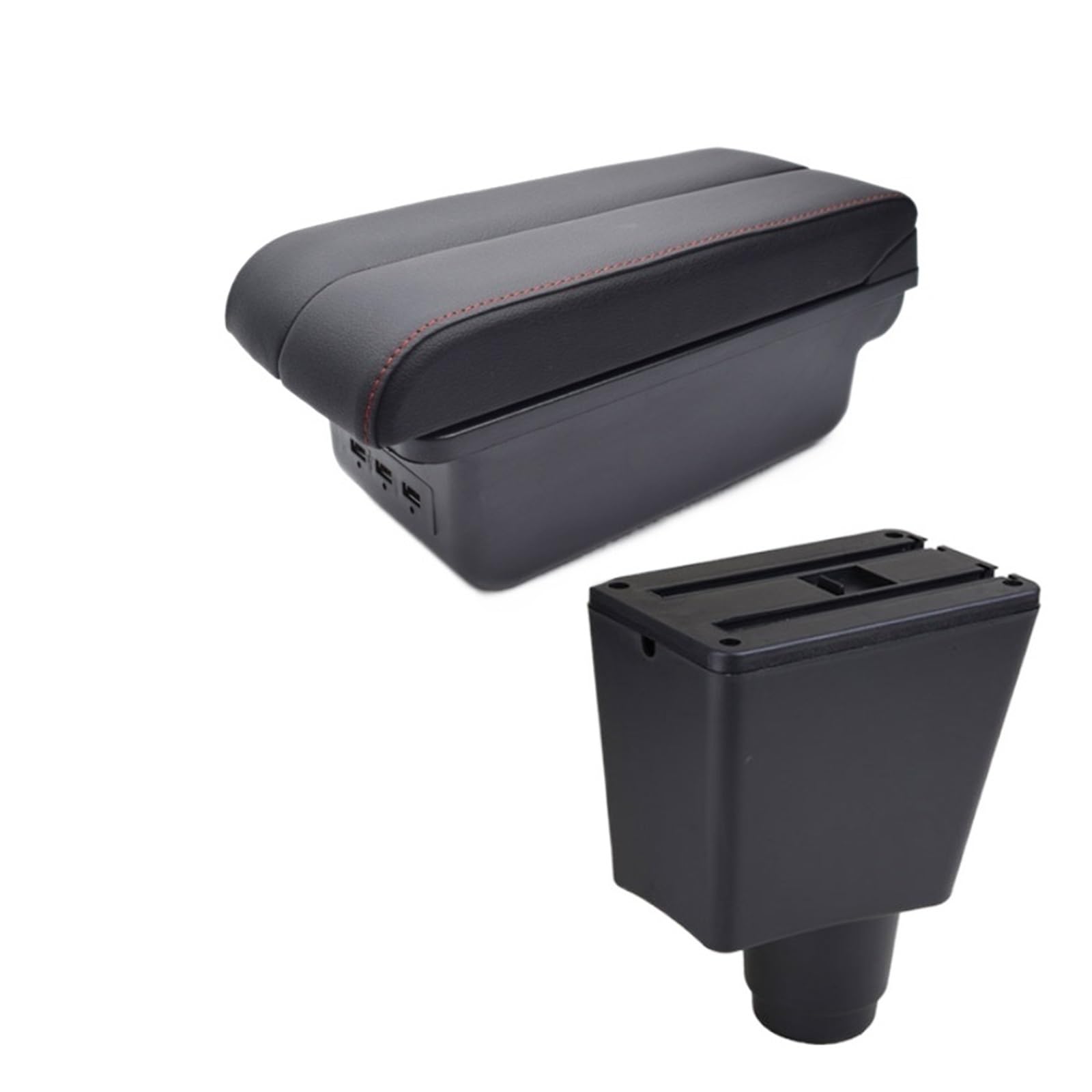 Armlehne Kissen Innen Mittelkonsole Aufbewahrungsbox Armlehne Auto-Styling Dekoration Zubehör Kompatibel for Renault Dacia Logan 2(Typ1 E Red) von XWBTRQLK