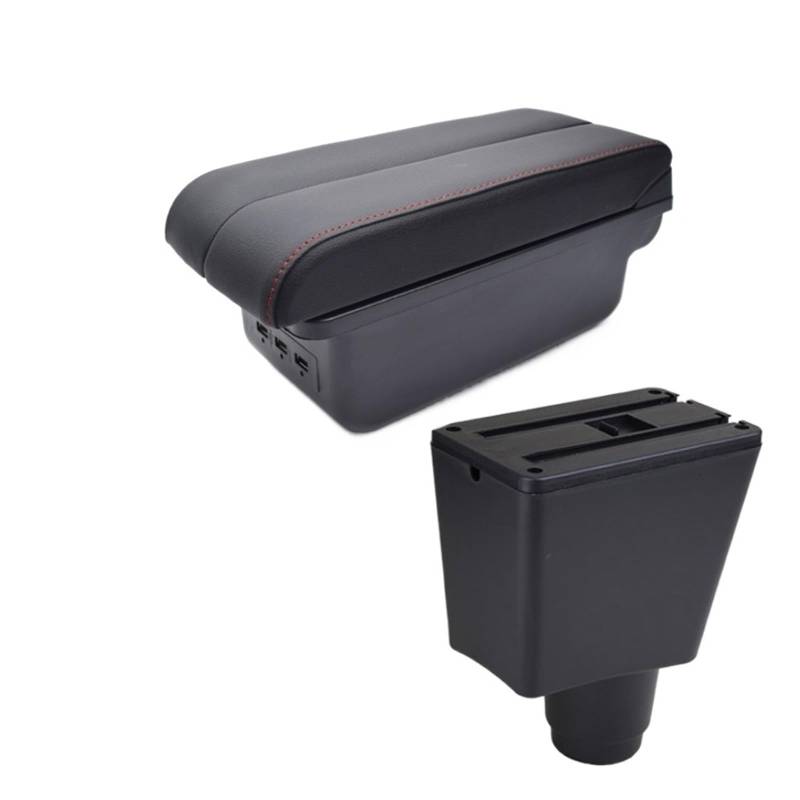 Armlehne Kissen Innen Mittelkonsole Aufbewahrungsbox Armlehne Auto-Styling Dekoration Zubehör Kompatibel for Renault Dacia Logan 2(Typ1 E Red) von XWBTRQLK