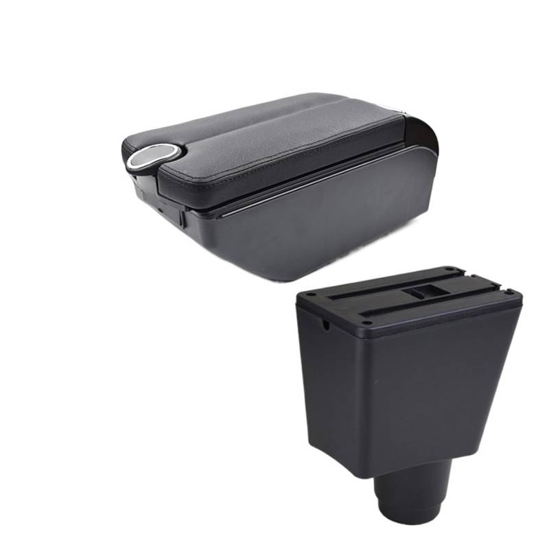 Armlehne Kissen Innen Mittelkonsole Aufbewahrungsbox Armlehne Auto-Styling Dekoration Zubehör Kompatibel for Renault Dacia Logan 2(Typ1 F Black) von XWBTRQLK