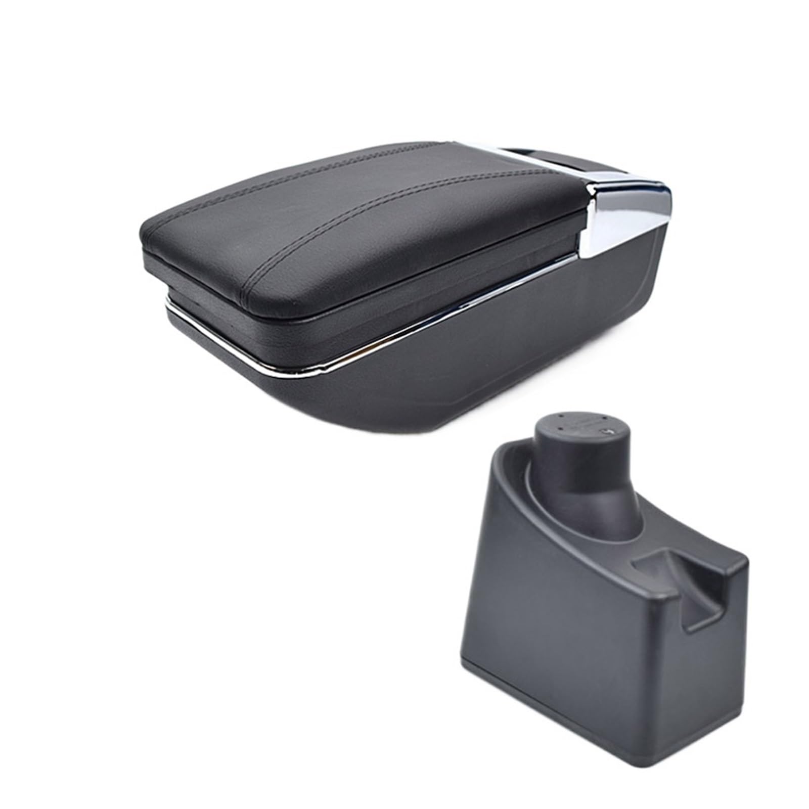 Armlehne Kissen Innen Mittelkonsole Aufbewahrungsbox Armlehne Auto-Styling Dekoration Zubehör Kompatibel for Renault Dacia Logan 2(Typ2 6H Black) von XWBTRQLK