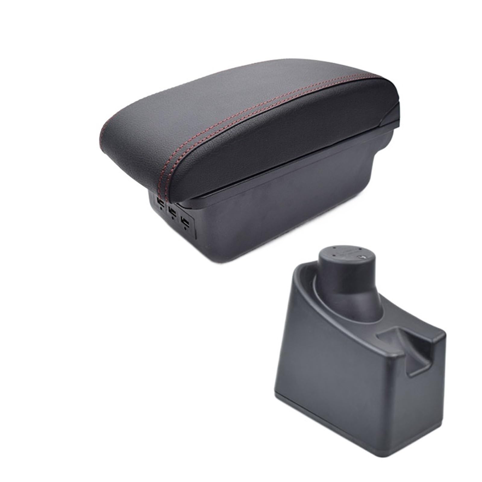 Armlehne Kissen Innen Mittelkonsole Aufbewahrungsbox Armlehne Auto-Styling Dekoration Zubehör Kompatibel for Renault Dacia Logan 2(Typ2 D Red) von XWBTRQLK