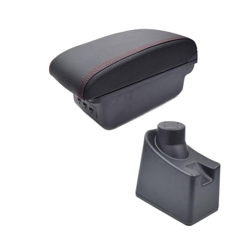Armlehne Kissen Innen Mittelkonsole Aufbewahrungsbox Armlehne Auto-Styling Dekoration Zubehör Kompatibel for Renault Dacia Logan 2(Typ2 D Red) von XWBTRQLK