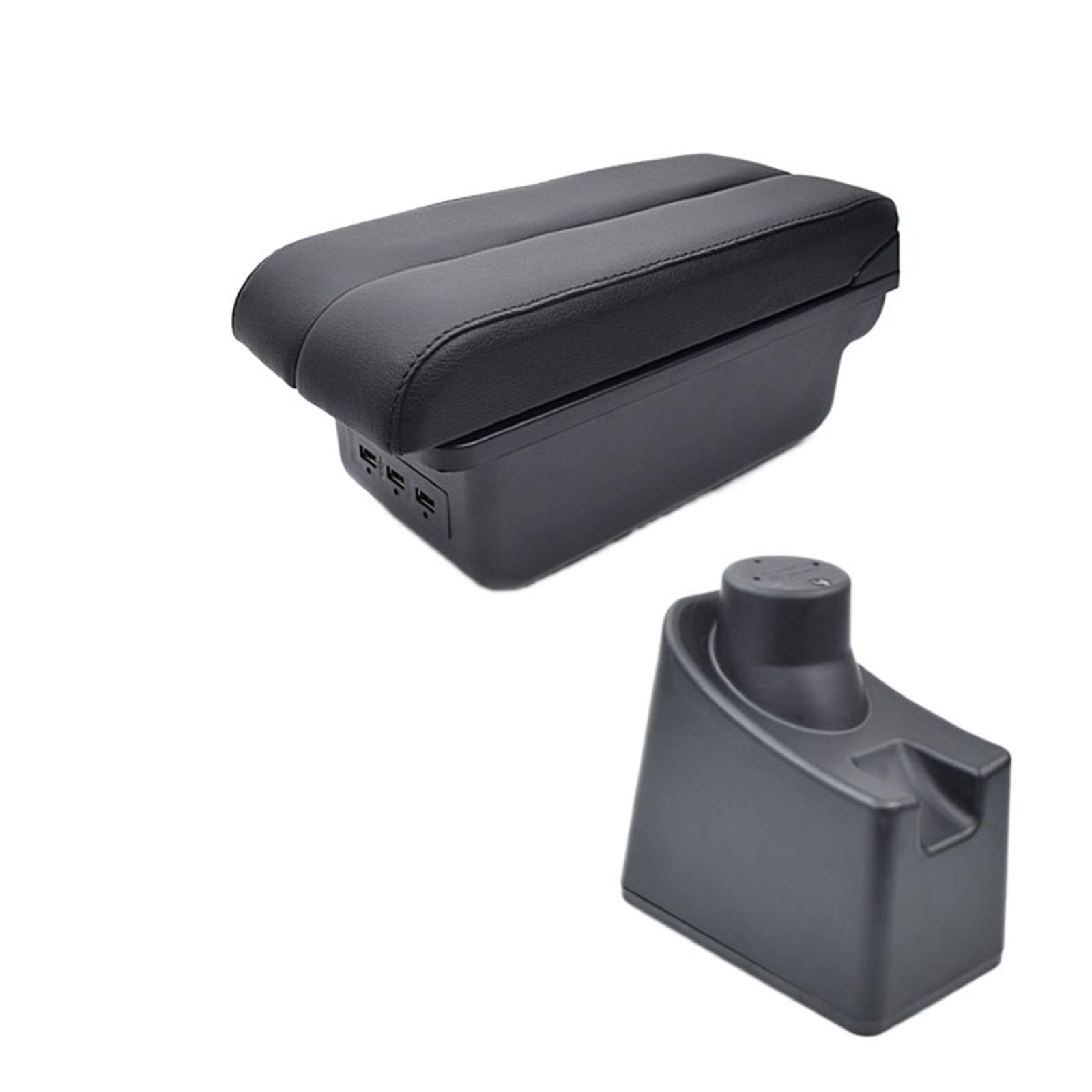 Armlehne Kissen Innen Mittelkonsole Aufbewahrungsbox Armlehne Auto-Styling Dekoration Zubehör Kompatibel for Renault Dacia Logan 2(Typ2 E Black) von XWBTRQLK