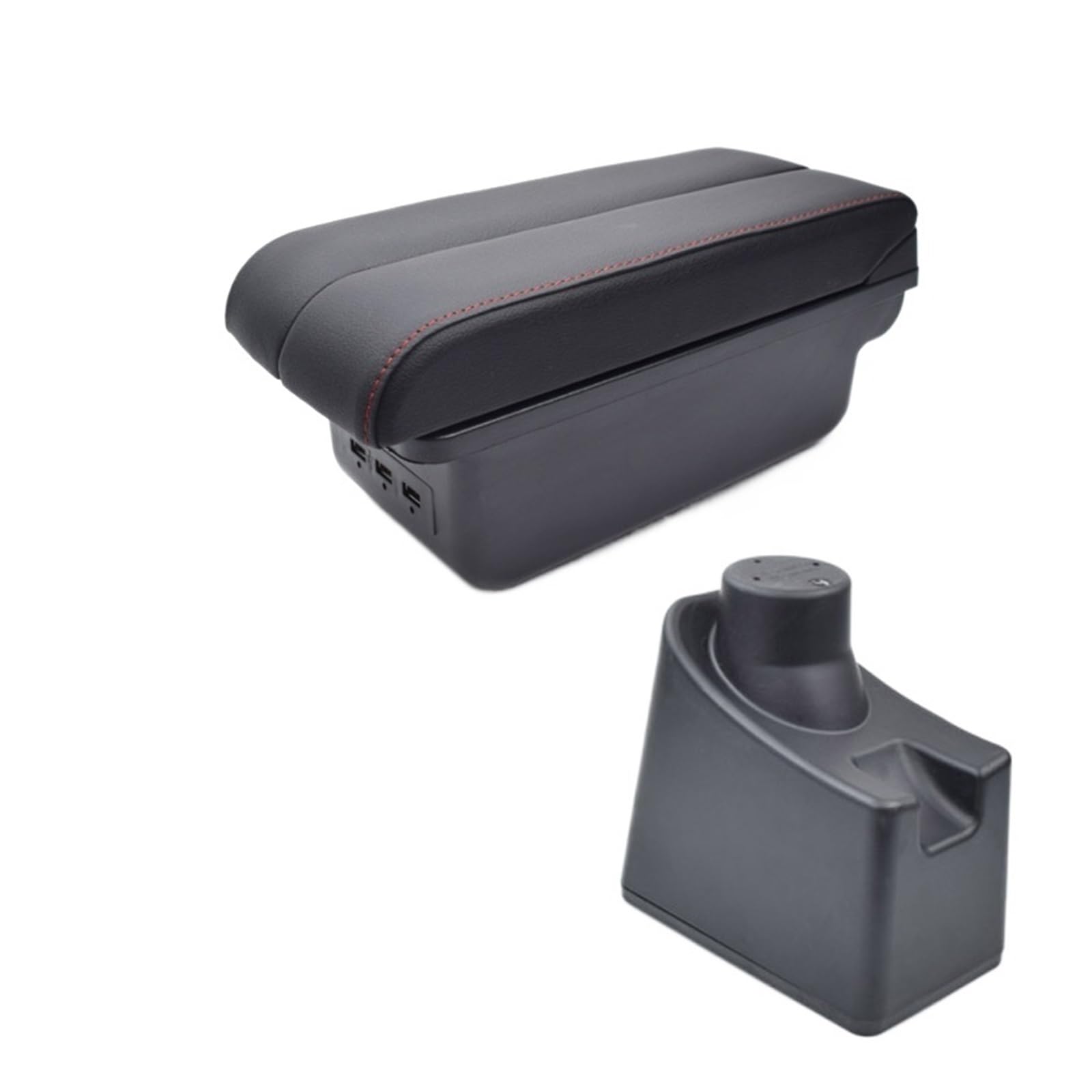 Armlehne Kissen Innen Mittelkonsole Aufbewahrungsbox Armlehne Auto-Styling Dekoration Zubehör Kompatibel for Renault Dacia Logan 2(Typ2 E Red) von XWBTRQLK