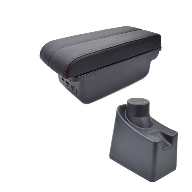 Armlehne Kissen Innen Mittelkonsole Aufbewahrungsbox Armlehne Auto-Styling Dekoration Zubehör Kompatibel for Renault Dacia Logan 2(Typ2 E Red) von XWBTRQLK