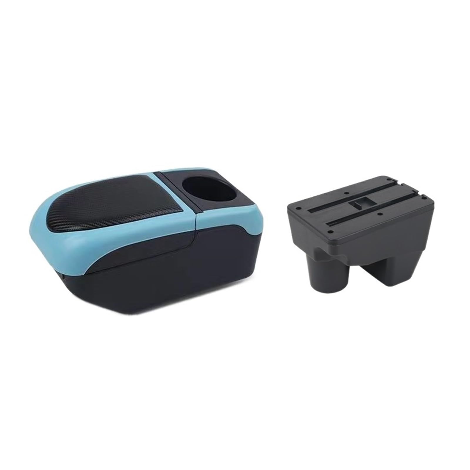 Armlehnenbox kompatibel for Toyota Yaris Elegant Aufbewahrungsbox 2020–2022 Innenausstattung mit USB-Schnittstelle(Black-blue) von XWBTRQLK
