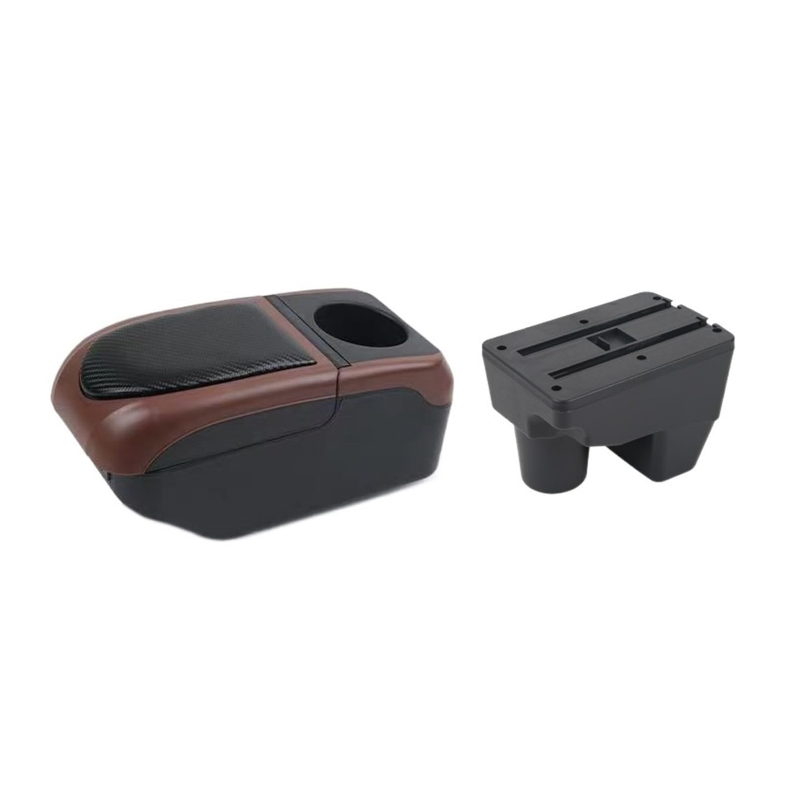 Armlehnenbox kompatibel for Toyota Yaris Elegant Aufbewahrungsbox 2020–2022 Innenausstattung mit USB-Schnittstelle(Black-coffee) von XWBTRQLK