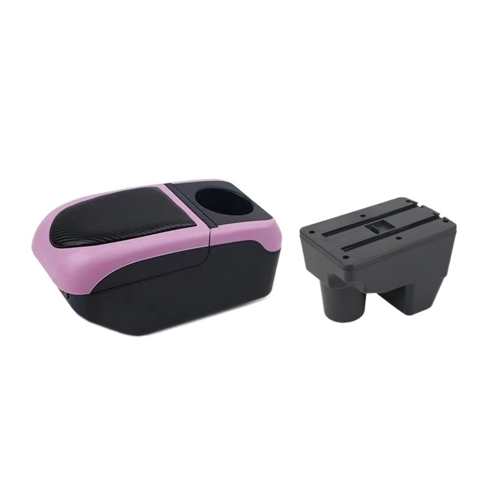 Armlehnenbox kompatibel for Toyota Yaris Elegant Aufbewahrungsbox 2020–2022 Innenausstattung mit USB-Schnittstelle(Black-pink) von XWBTRQLK