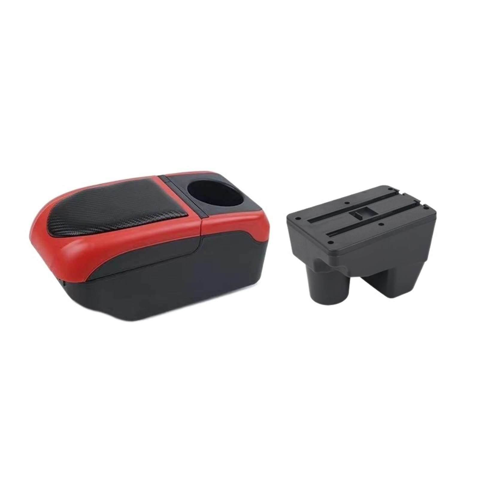 Armlehnenbox kompatibel for Toyota Yaris Elegant Aufbewahrungsbox 2020–2022 Innenausstattung mit USB-Schnittstelle(Black-red) von XWBTRQLK