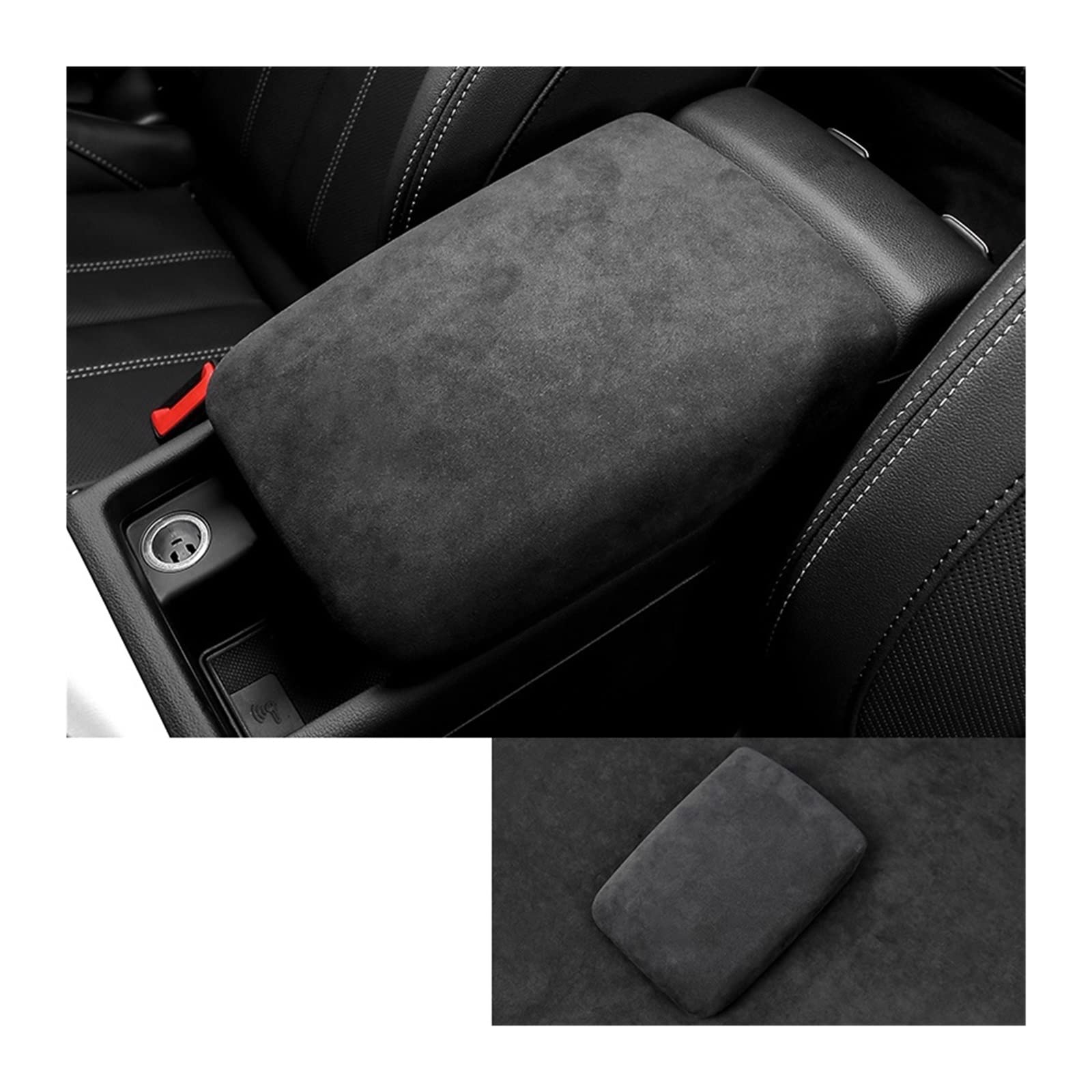 Auto Armlehne Box Leder Schutzhülle Kompatibel for A4 A5 S4 S5 B9 8WH Zentrale Steuerung Armlehne Dekoration Auto Zubehör(Black) von XWBTRQLK