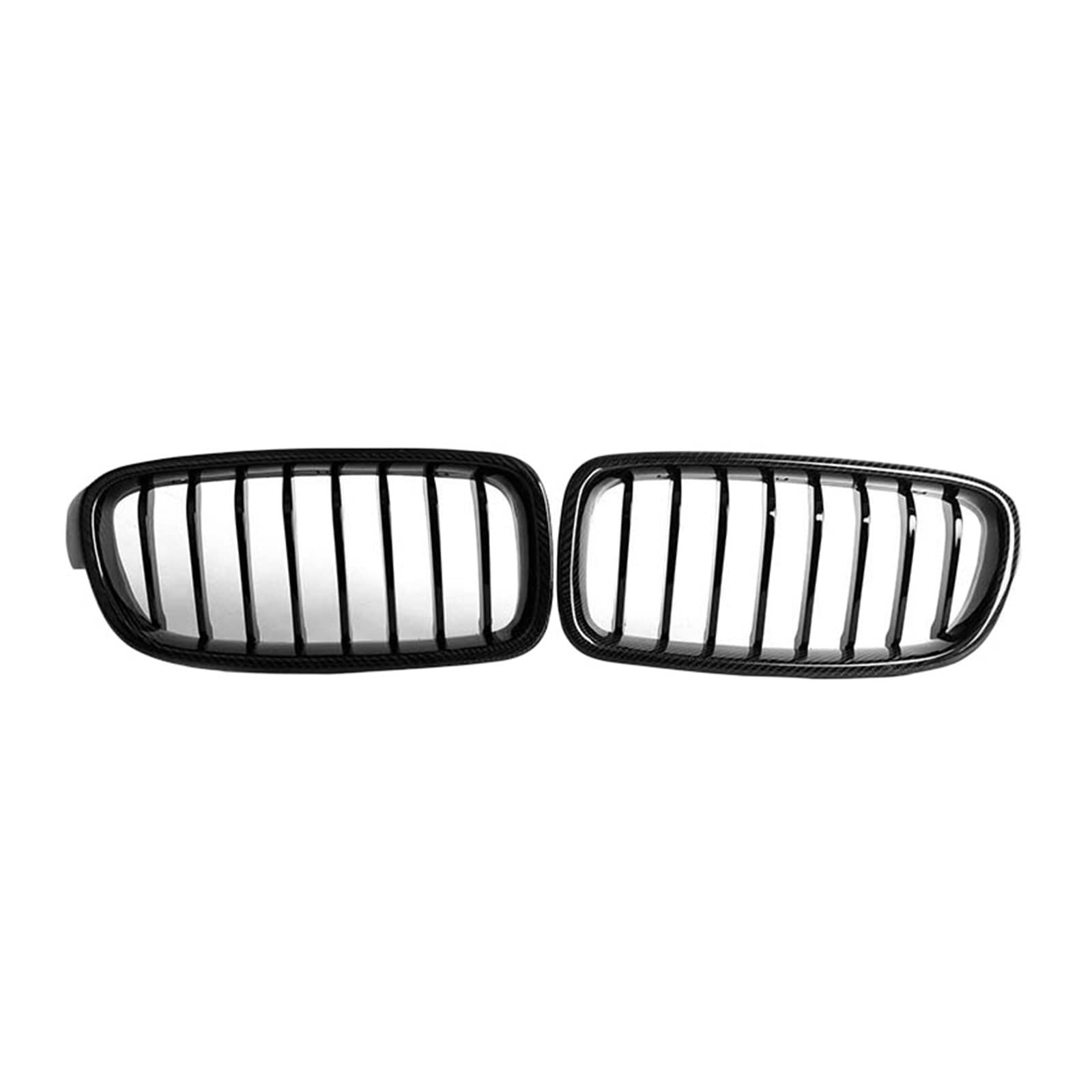Auto-Frontgrill, Racing-Front-Sportgrill, Echtkohlefaser + ABS-Doppellamellen-Nierengrill, kompatibel für BMW 3er F30 F31 2012–2018(1-Slat Carbon Fiber) von XWBTRQLK