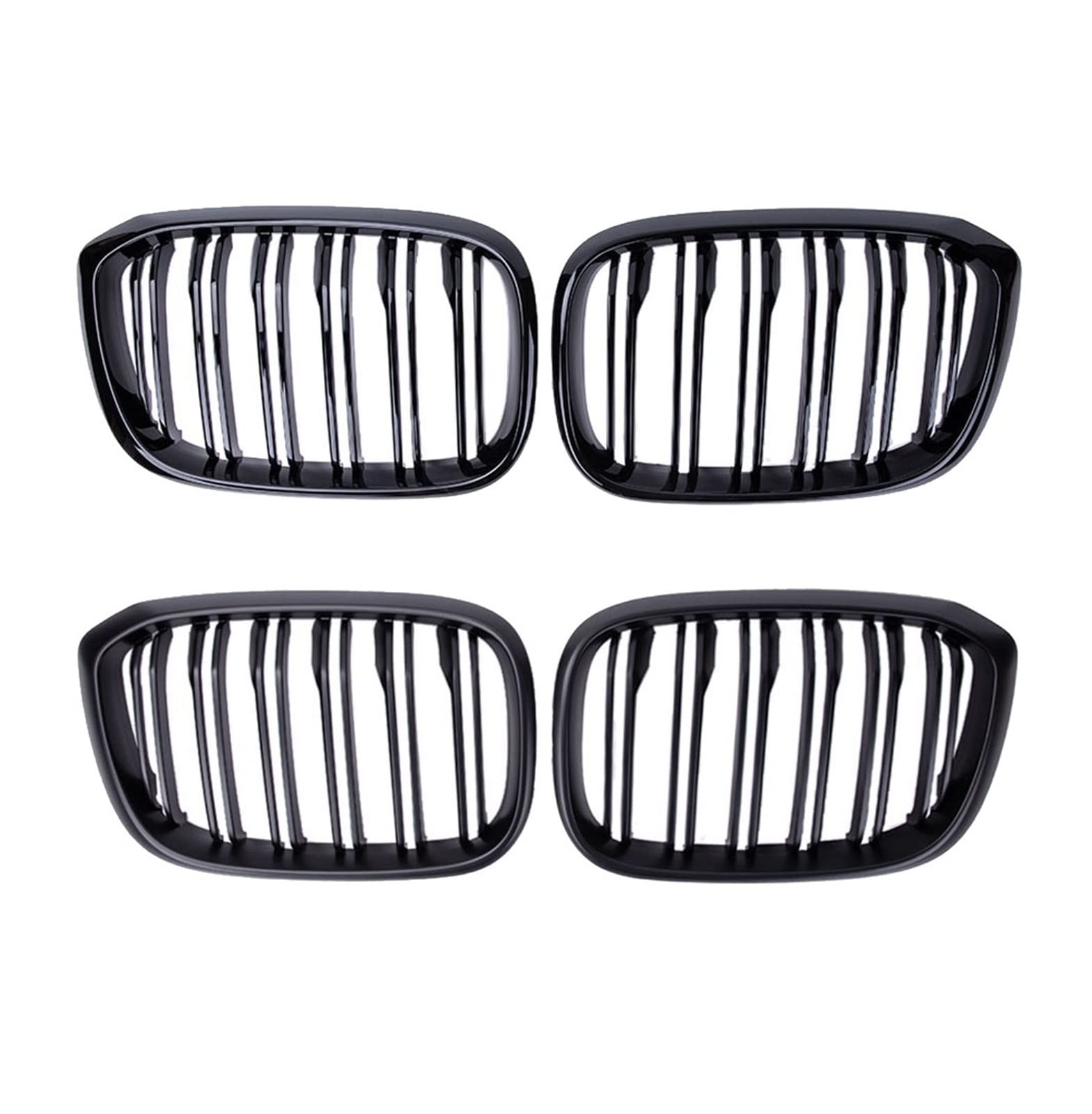 Auto-Nierengrill für die Motorhaube, Doppellamellen-Renngrill, glänzend schwarz, kompatibel mit BMW G01 G02 G08 X3 X4 2018–2021, Autozubehör(Glossy Black 2 Slat) von XWBTRQLK