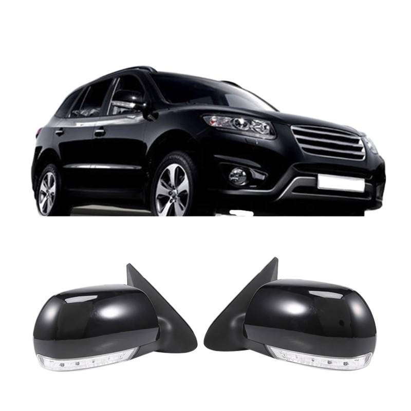 Auto Seite Tür Power Rückspiegel Montage Kompatibel Für-Hyundai Santa Fe 2007-2012 LED Seite Rückspiegel von XWBTRQLK