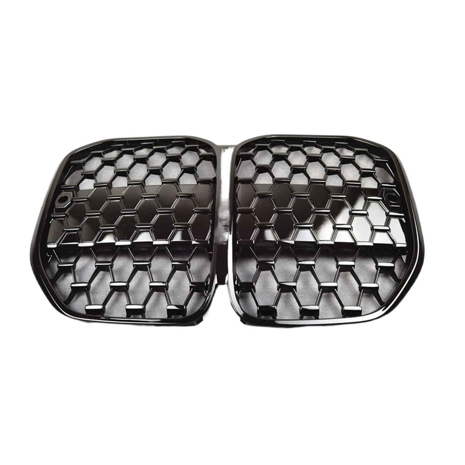 Auto-Stoßstangen-Frontgrill, kompatibel für BMW 4er G22 430I G82 M4 2021+, ABS, glänzend, komplett schwarz, Diamant-Stil, Mesh-Nieren-Renngitter(Without Hole) von XWBTRQLK