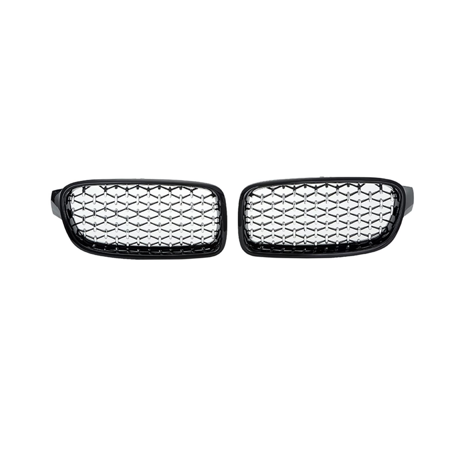 Auto-Styling Front Niere Diamant Grille ABS Grills Kompatibel Für BMW F30/31 2012 2013 2014 2015 2016 2017 Links Rechts Auto Zubehör(Black and Chrome) von XWBTRQLK