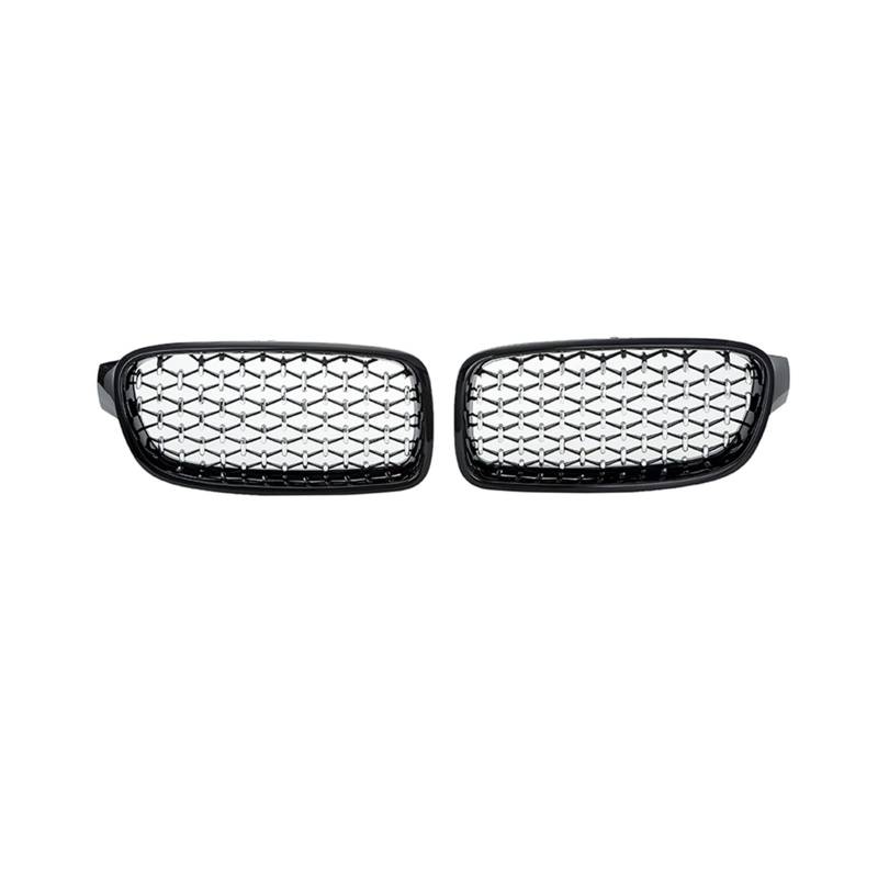 Auto-Styling Front Niere Diamant Grille ABS Grills Kompatibel Für BMW F30/31 2012 2013 2014 2015 2016 2017 Links Rechts Auto Zubehör(Black and Chrome) von XWBTRQLK