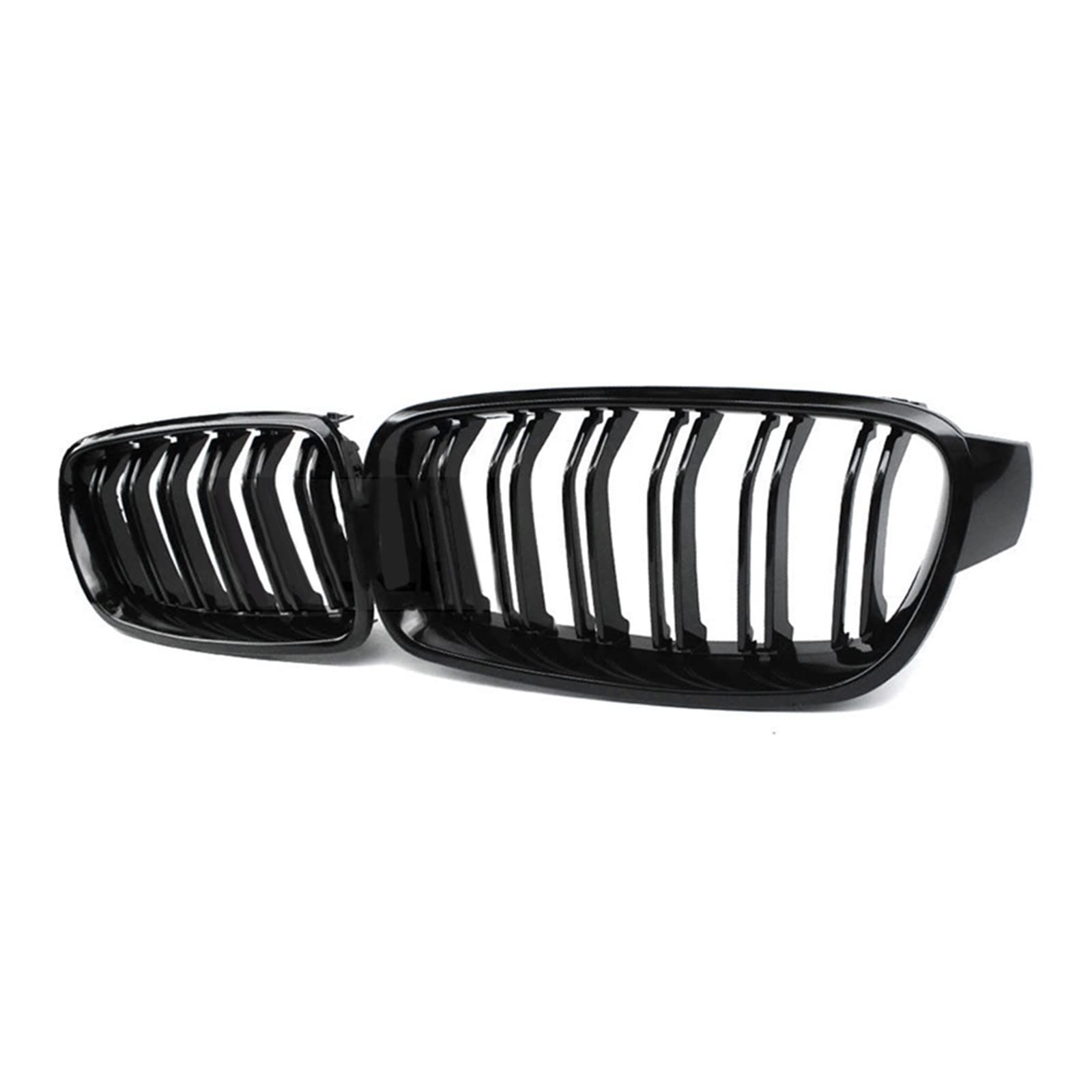 Carbon Fiber Doppel Lamellen Vorne Niere Grill Grill Kompatibel Für BMW 3 Serie F30 F31 F35 320i 325i 328i 330i 2012-2018 auto Zubehör(Gloss Black) von XWBTRQLK