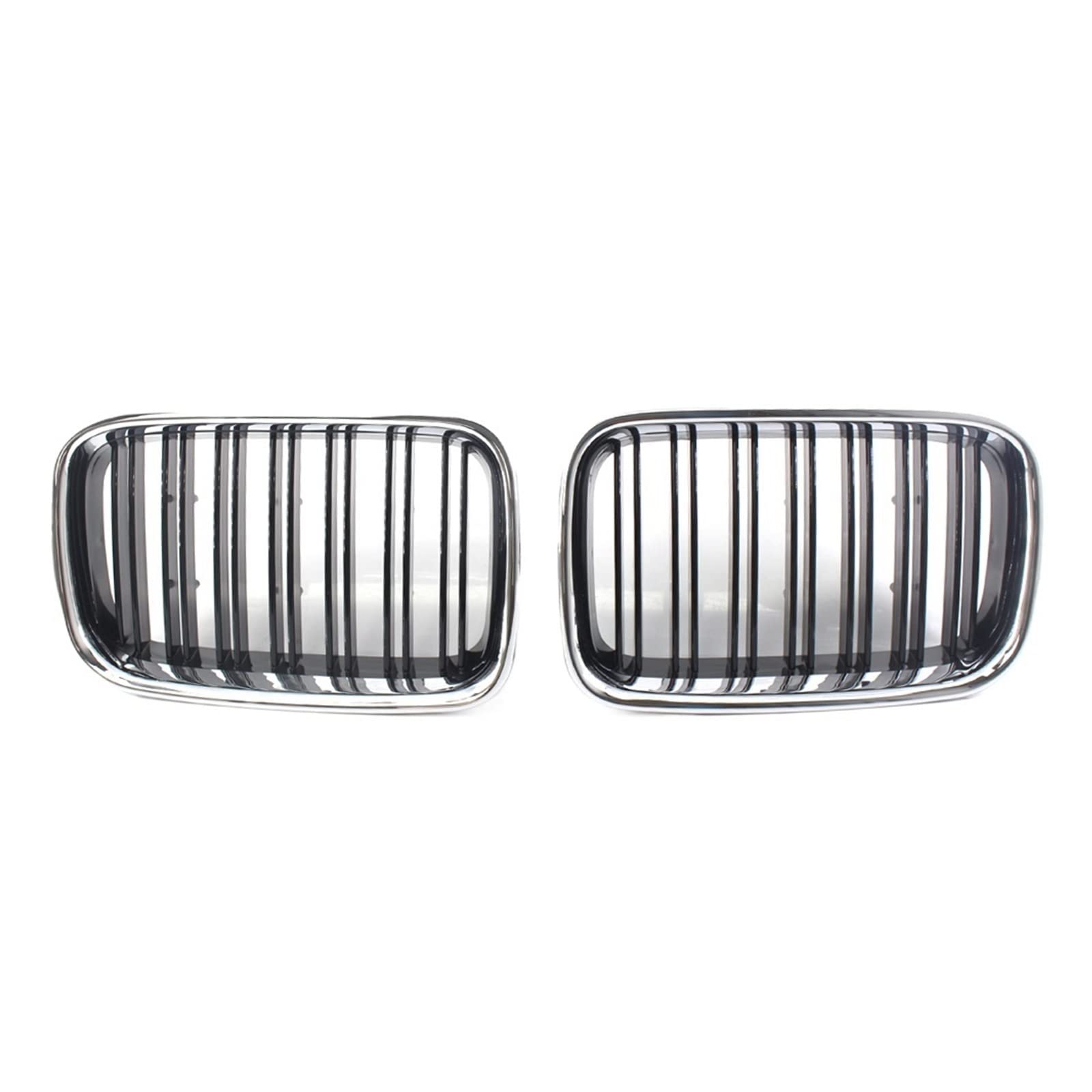 Chromrahmen schwarz glänzend Auto-Nierengrill mit Doppellamellen-Kühlergrill, kompatibel für BMW F30 F35 E90 E91 E36 F10 F18 F06 F12 F22 F23 F15 F16(E36 92-96) von XWBTRQLK