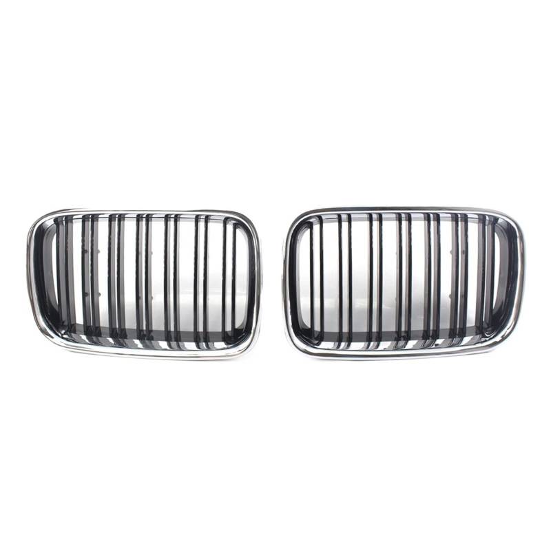 Chromrahmen schwarz glänzend Auto-Nierengrill mit Doppellamellen-Kühlergrill, kompatibel für BMW F30 F35 E90 E91 E36 F10 F18 F06 F12 F22 F23 F15 F16(E36 92-96) von XWBTRQLK