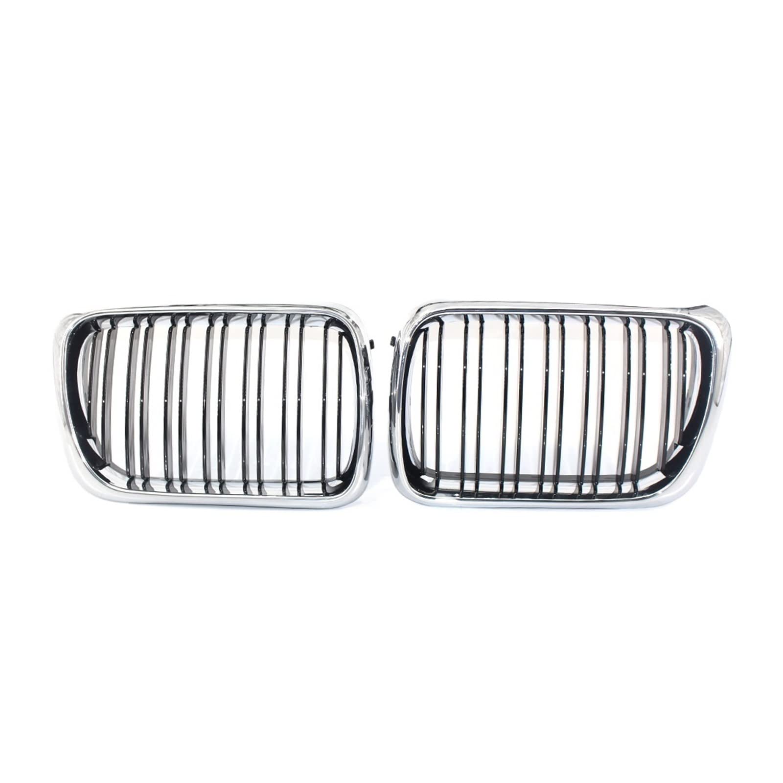 Chromrahmen schwarz glänzend Auto-Nierengrill mit Doppellamellen-Kühlergrill, kompatibel für BMW F30 F35 E90 E91 E36 F10 F18 F06 F12 F22 F23 F15 F16(E36 97-99) von XWBTRQLK