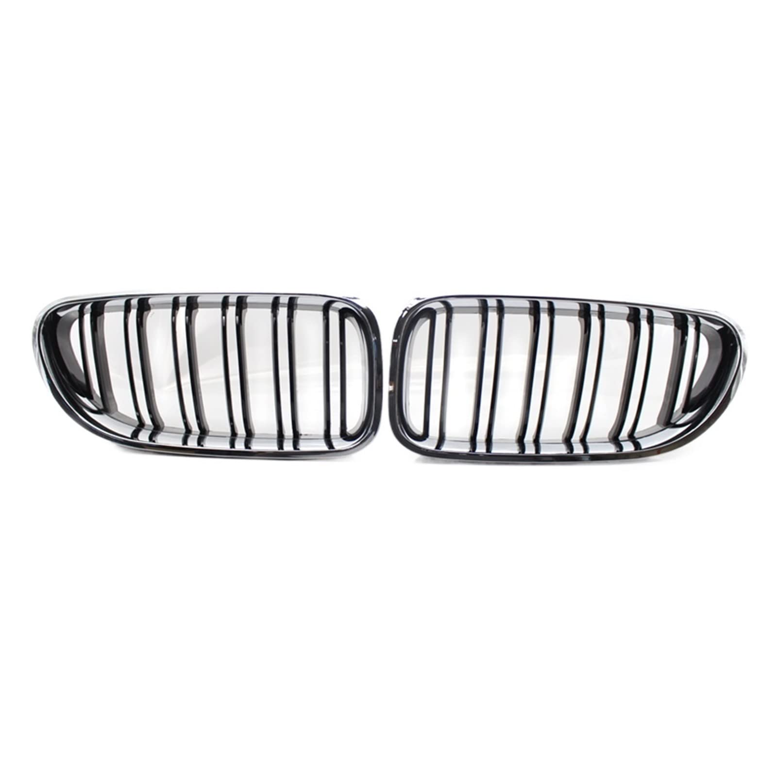 Chromrahmen schwarz glänzend Auto-Nierengrill mit Doppellamellen-Kühlergrill, kompatibel für BMW F30 F35 E90 E91 E36 F10 F18 F06 F12 F22 F23 F15 F16(F06 F12 12-17) von XWBTRQLK