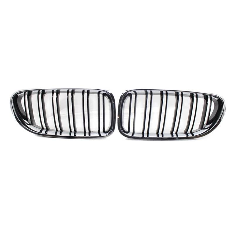 Chromrahmen schwarz glänzend Auto-Nierengrill mit Doppellamellen-Kühlergrill, kompatibel für BMW F30 F35 E90 E91 E36 F10 F18 F06 F12 F22 F23 F15 F16(F06 F12 12-17) von XWBTRQLK
