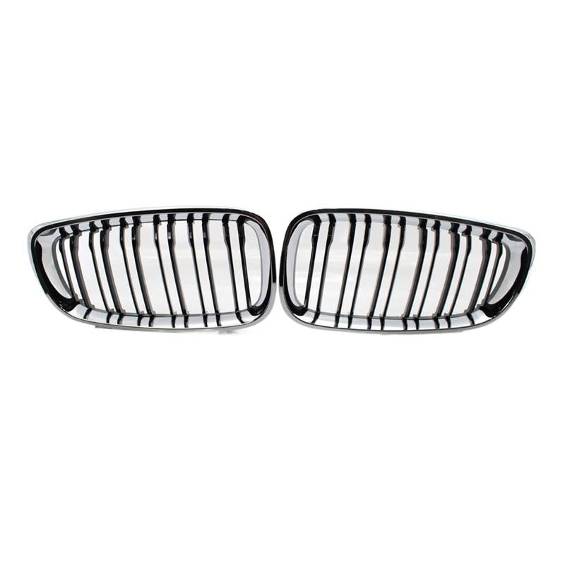 Chromrahmen schwarz glänzend Auto-Nierengrill mit Doppellamellen-Kühlergrill, kompatibel für BMW F30 F35 E90 E91 E36 F10 F18 F06 F12 F22 F23 F15 F16(F34 3GT 13-20) von XWBTRQLK