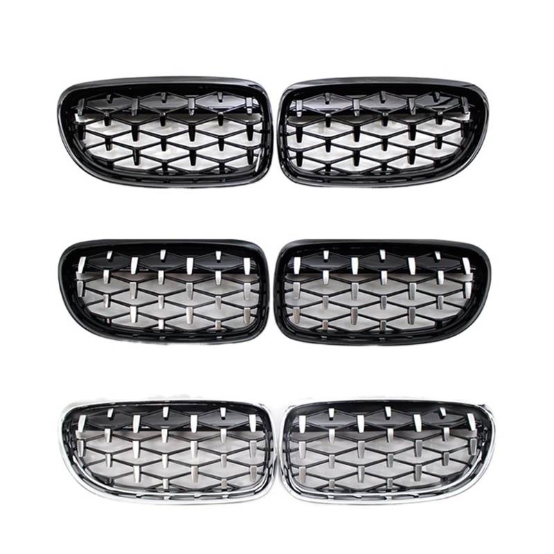 Diamond Grills Auto Nierengrill Frontstoßstange Racing Grill Auto Styling Kompatibel für BMW E90 E91 318i 320i 325i 328i 2009-2012(All Silver) von XWBTRQLK
