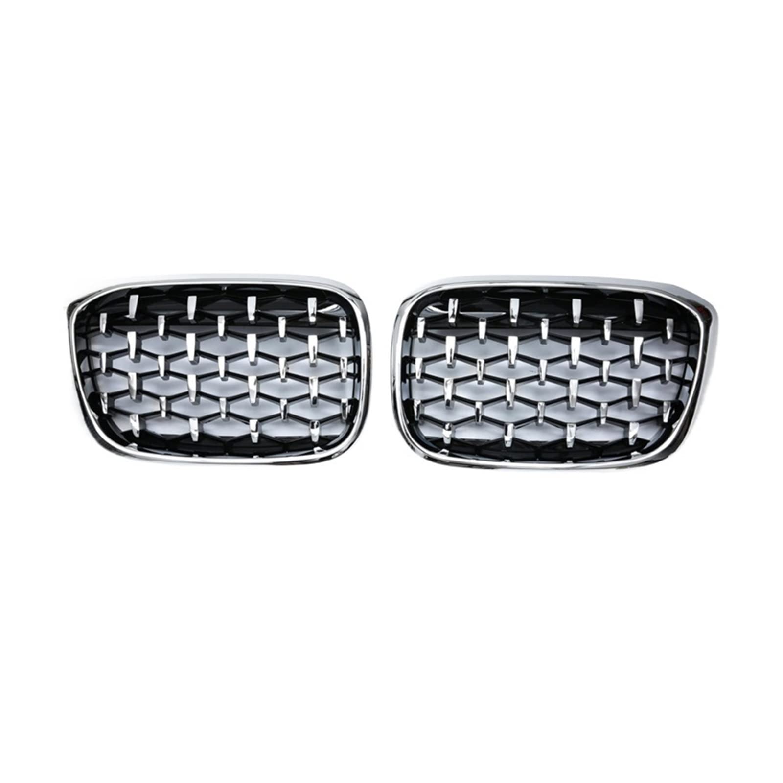 Ein Paar, kompatibel für BMW X3 G01 G08 X4 G02, Diamant-Nierengrill, Frontstoßstangengrill, Auto-Styling-Zubehör(All Silver) von XWBTRQLK